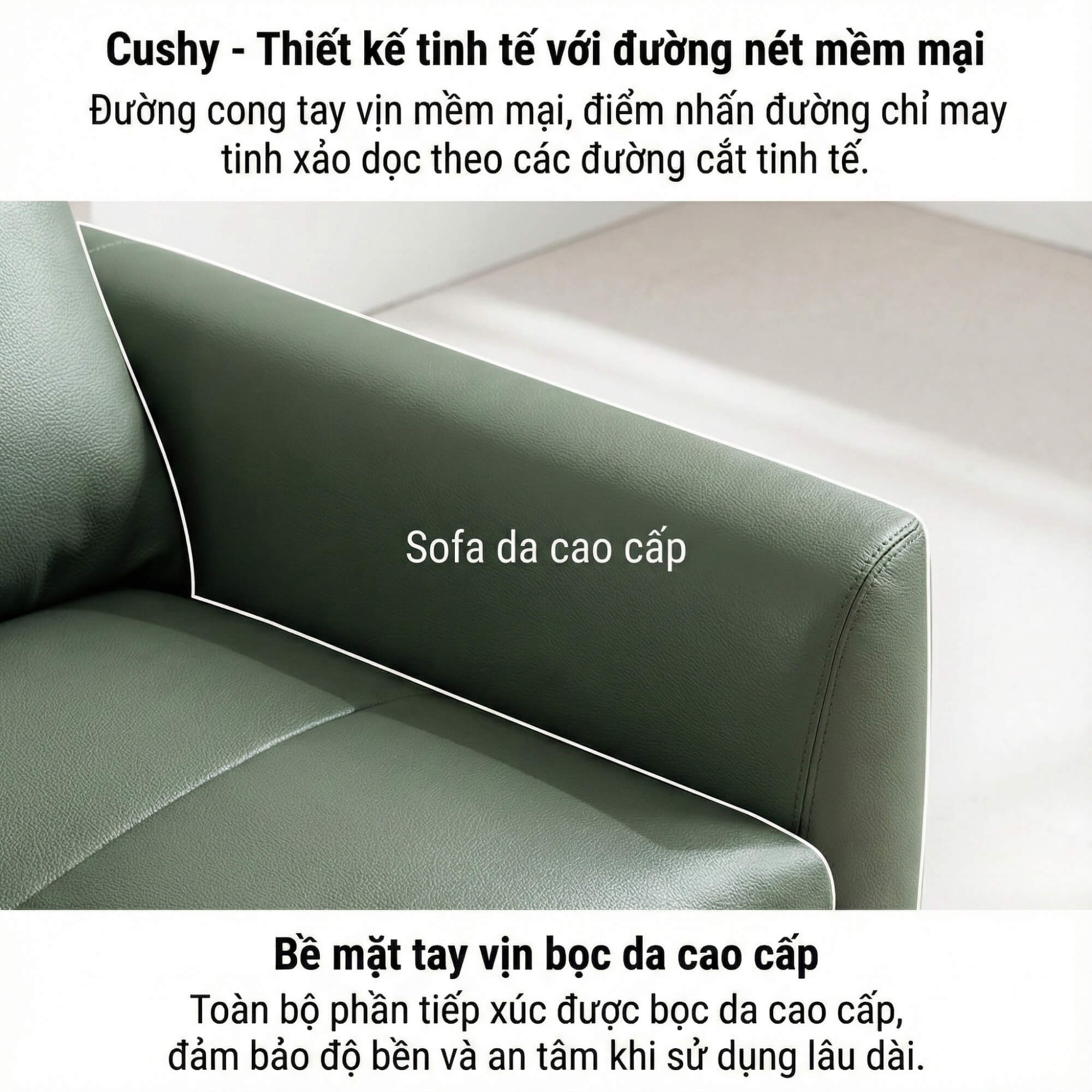 Sofa CUSHY - Sofa Đơn Bọc Da Thư Giãn Cho Gia Đình