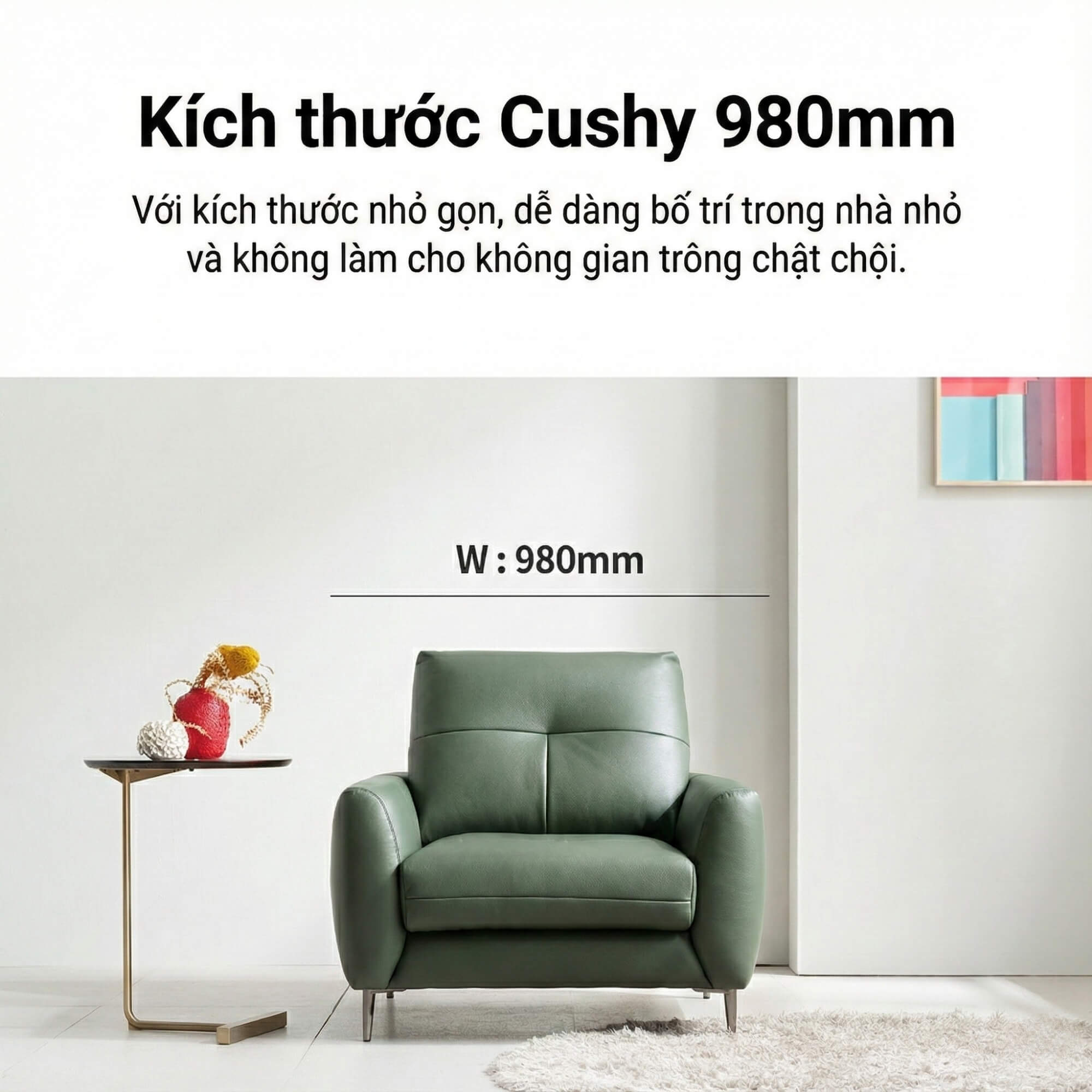 Sofa CUSHY - Sofa Đơn Bọc Da Thư Giãn Cho Gia Đình