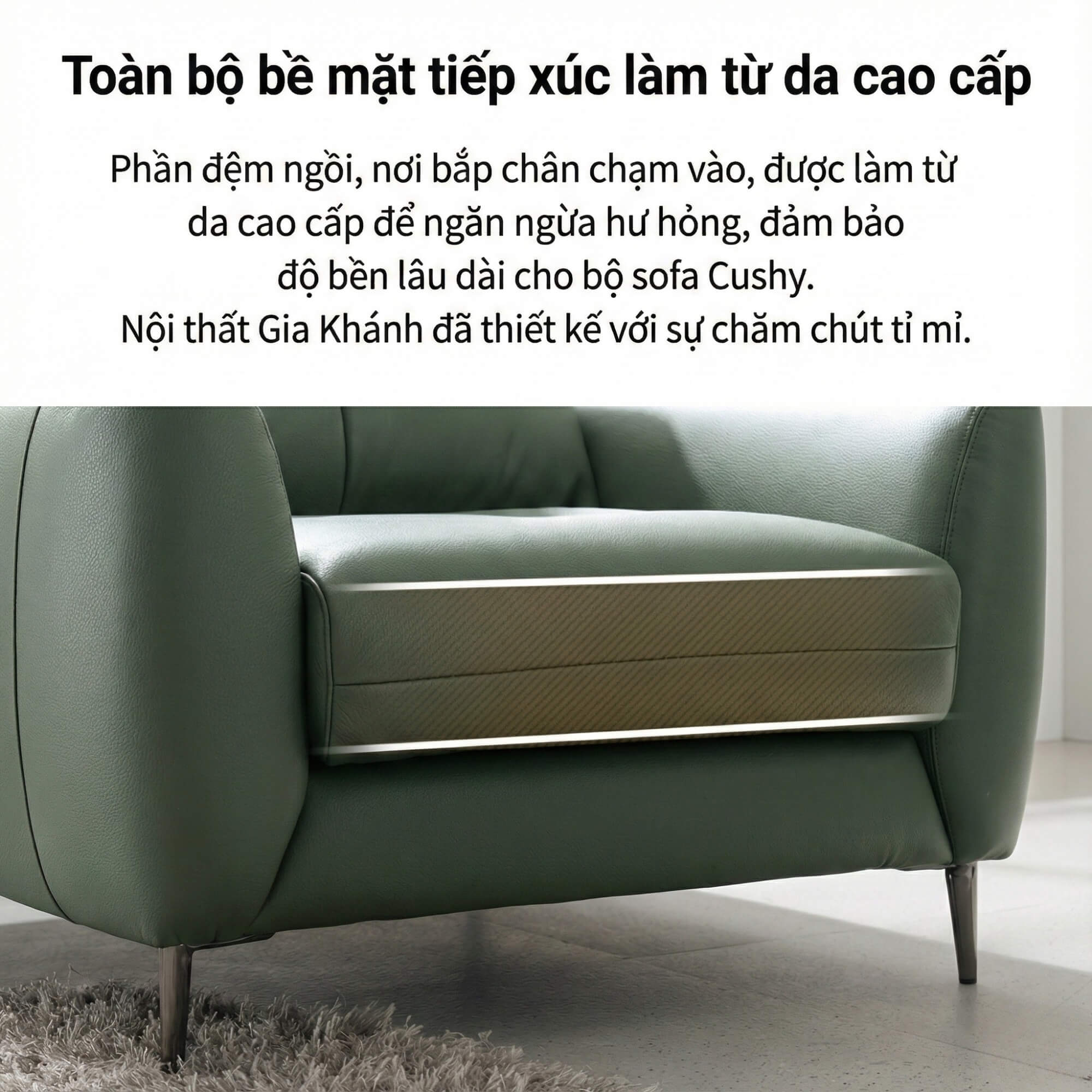 Sofa CUSHY - Sofa Đơn Bọc Da Thư Giãn Cho Gia Đình