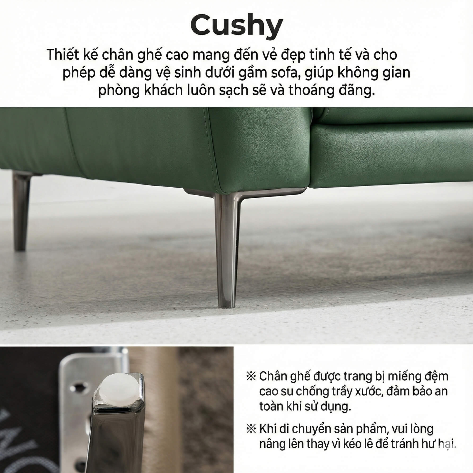 Sofa CUSHY - Sofa Đơn Bọc Da Thư Giãn Cho Gia Đình