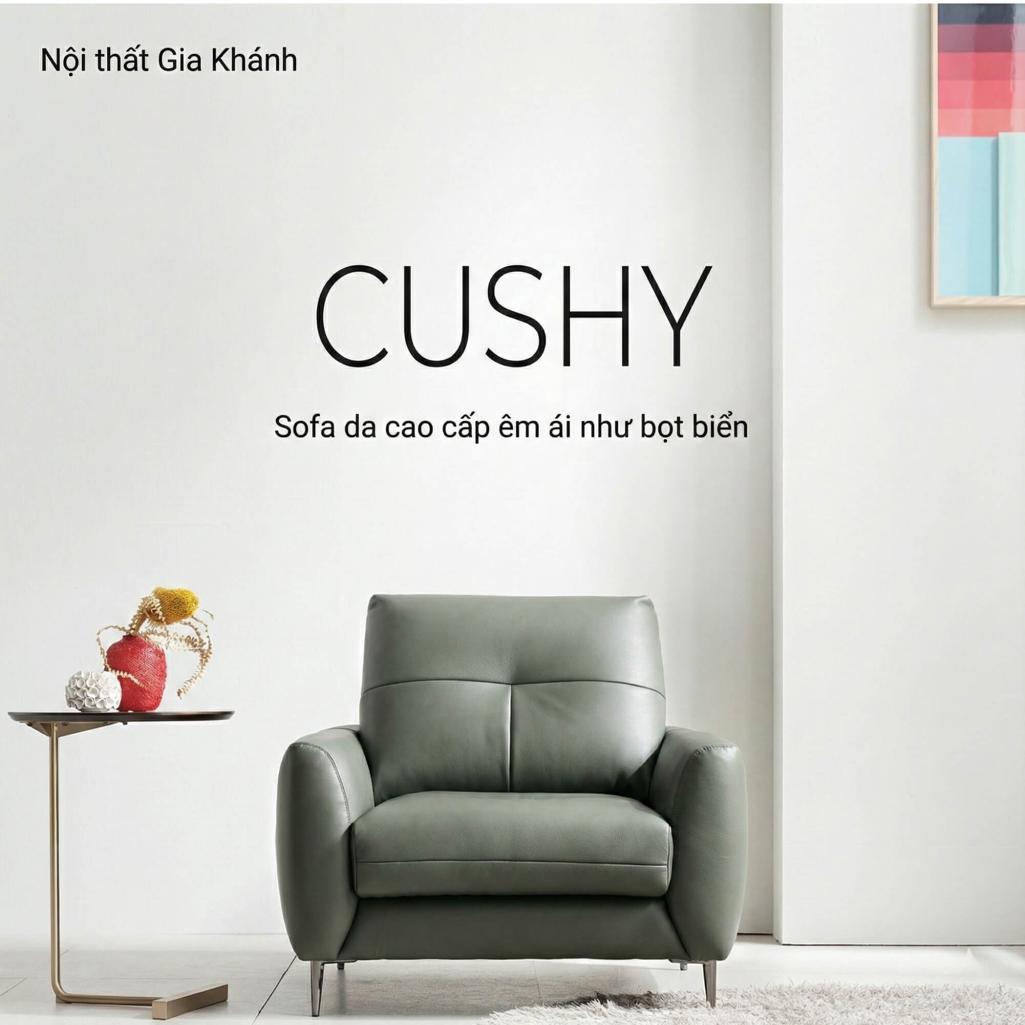 Sofa CUSHY - Sofa Đơn Bọc Da Thư Giãn Cho Gia Đình
