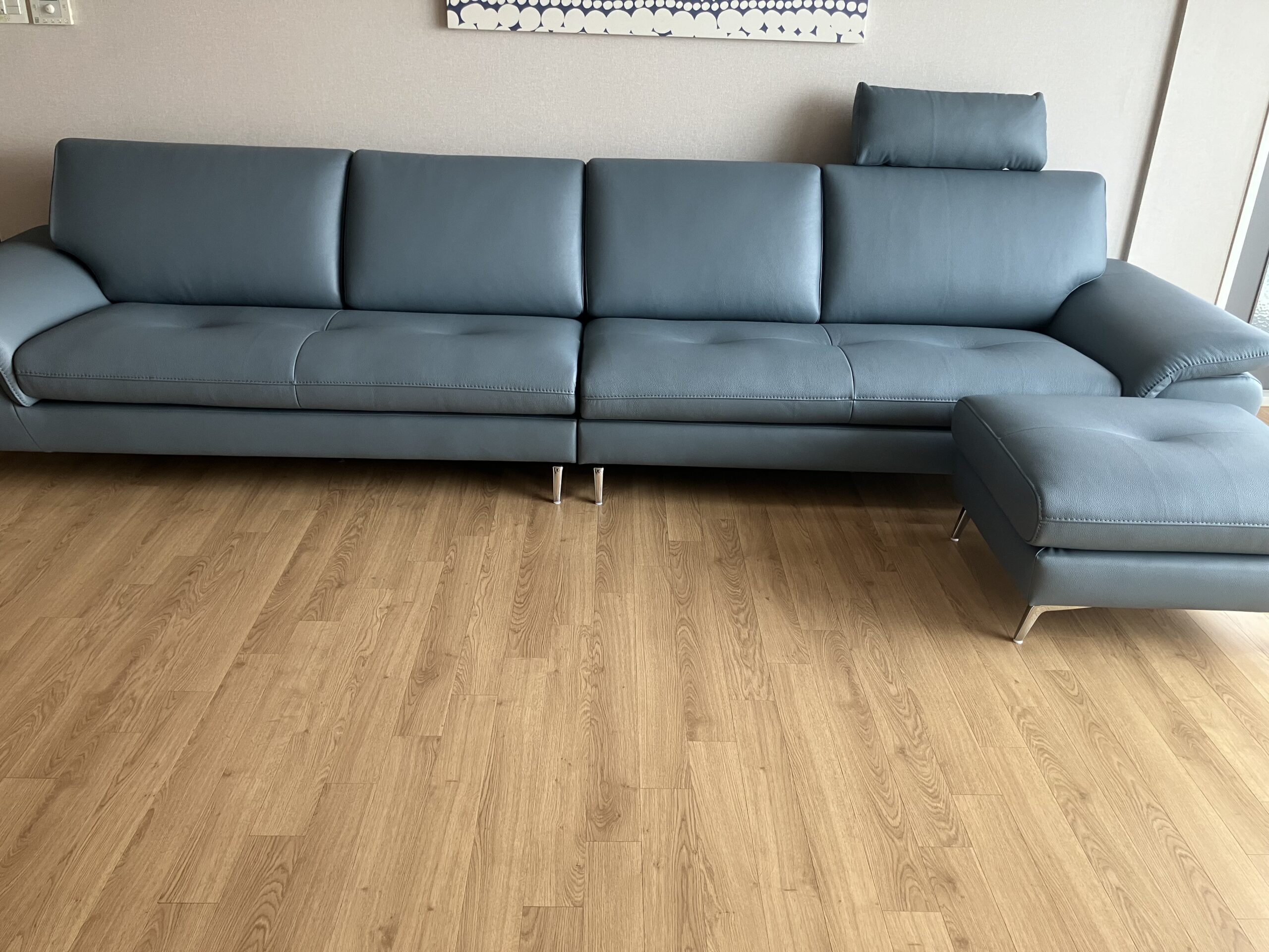 Sofa COMMONRY - Sofa Băng Bọc Da Tay Vịn Thấp Cho Cơ Thể Nghỉ Ngơi
