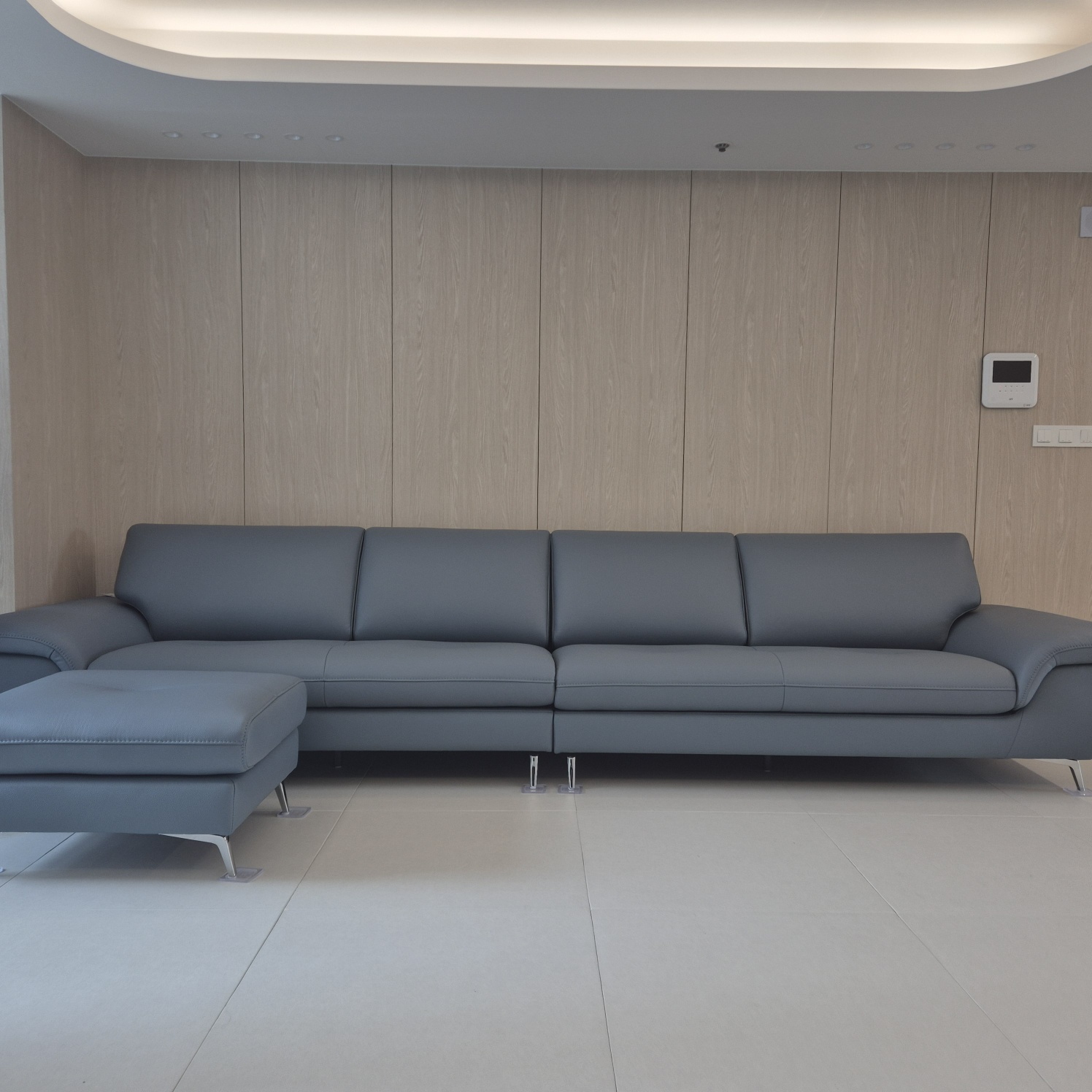 Sofa COMMONRY - Sofa Băng Bọc Da Tay Vịn Thấp Cho Cơ Thể Nghỉ Ngơi