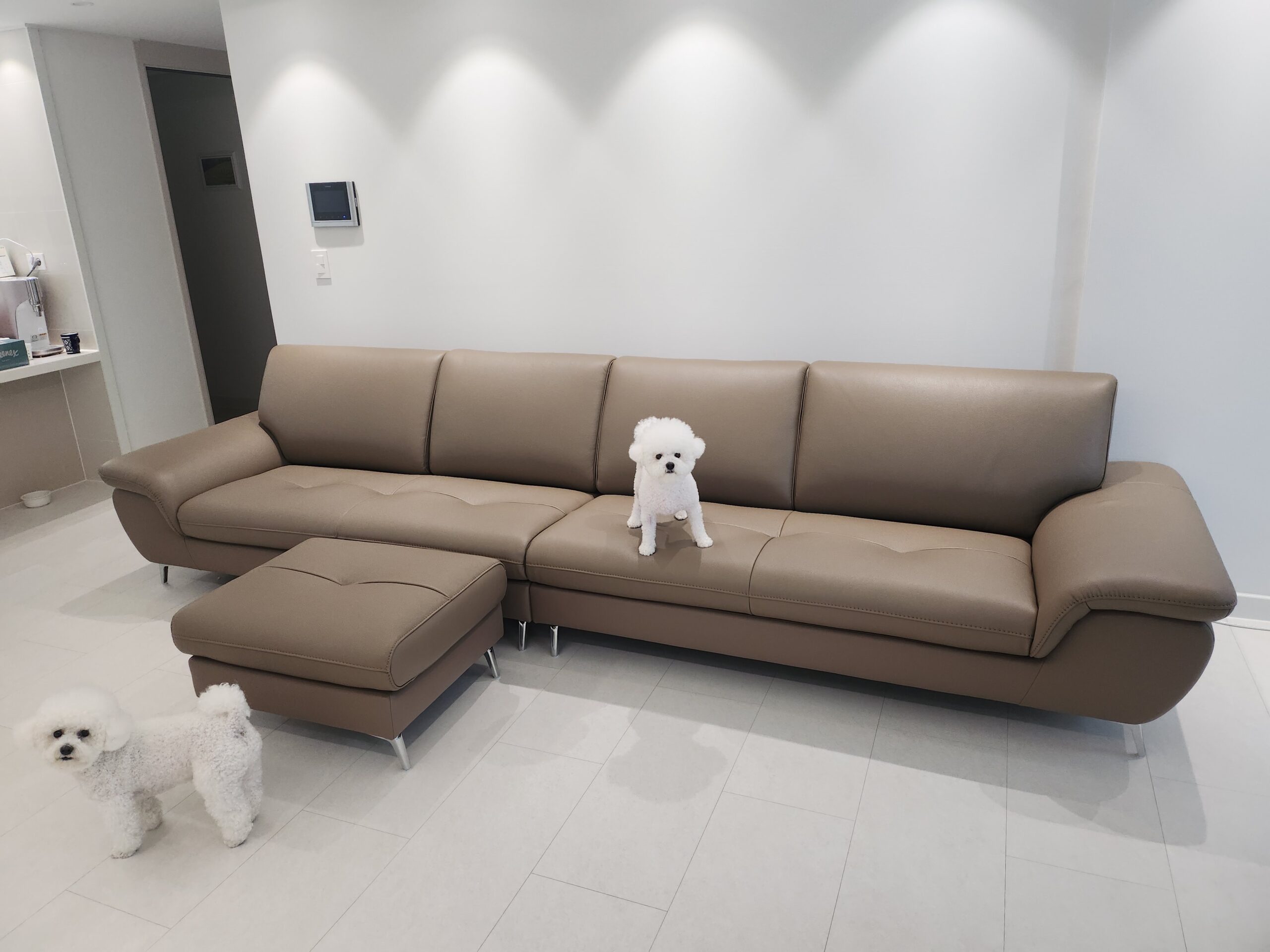 Sofa COMMONRY - Sofa Băng Bọc Da Tay Vịn Thấp Cho Cơ Thể Nghỉ Ngơi
