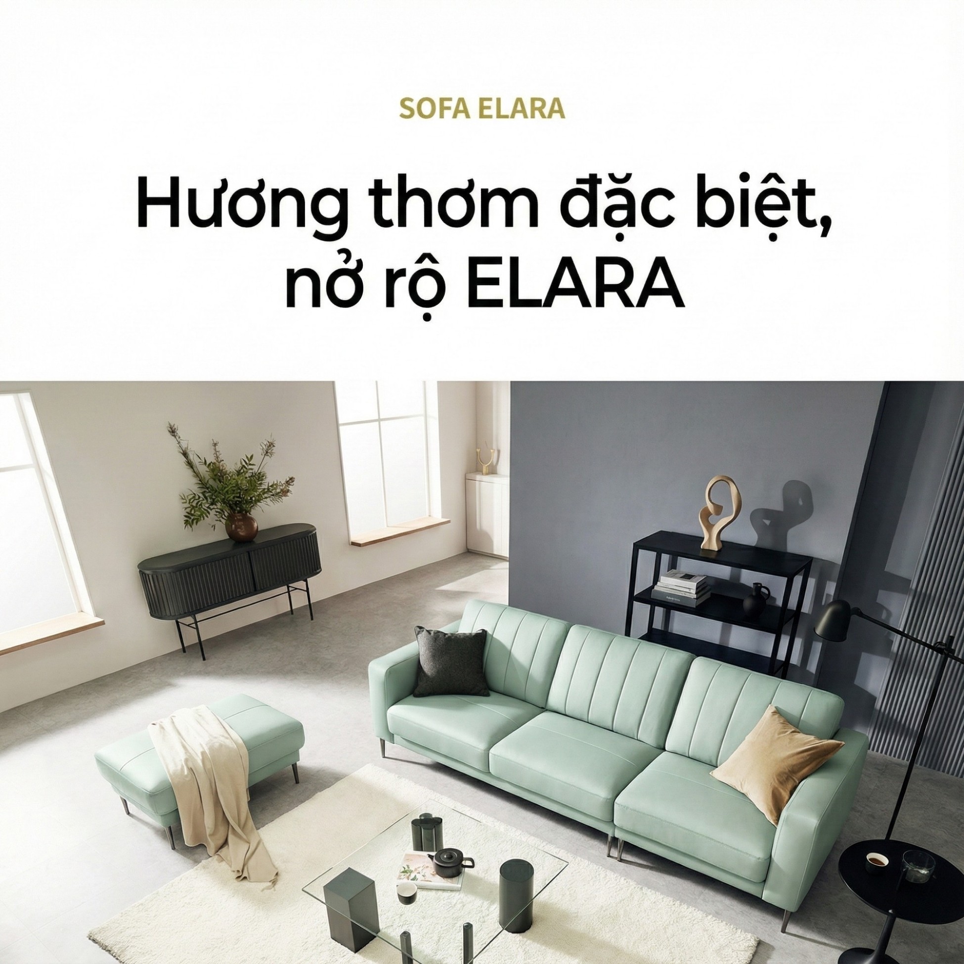 Sofa ELARA - Sofa Hiện Đại Kiểu Dáng Retro Cao Cấp Đem Lại Cảm Giác Thoải Mái