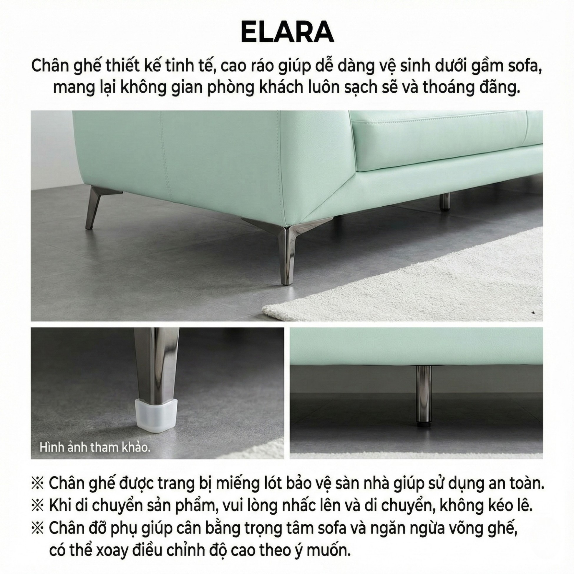Sofa ELARA - Sofa Hiện Đại Kiểu Dáng Retro Cao Cấp Đem Lại Cảm Giác Thoải Mái
