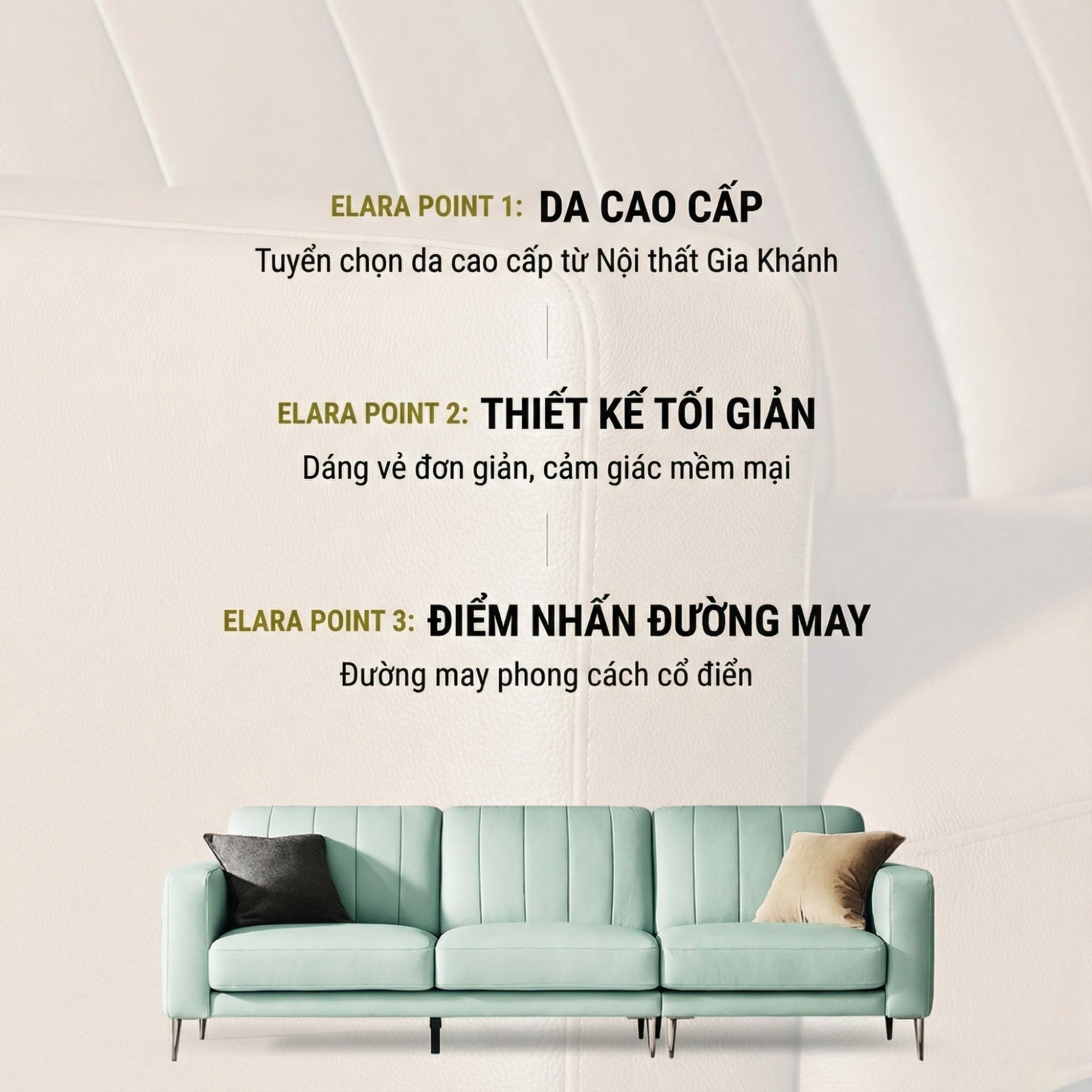 Sofa ELARA - Sofa Hiện Đại Kiểu Dáng Retro Cao Cấp Đem Lại Cảm Giác Thoải Mái