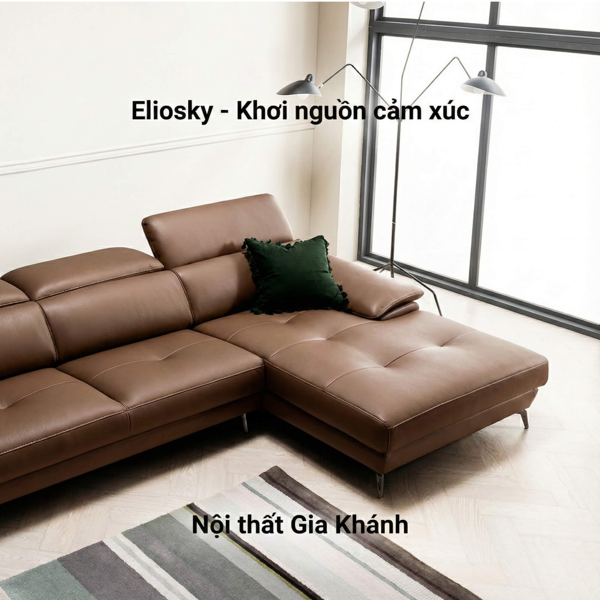 Sofa ELIOSKY - Sofa Góc Có Tựa Đầu Thông Minh Thư Giãn Êm Như Mây