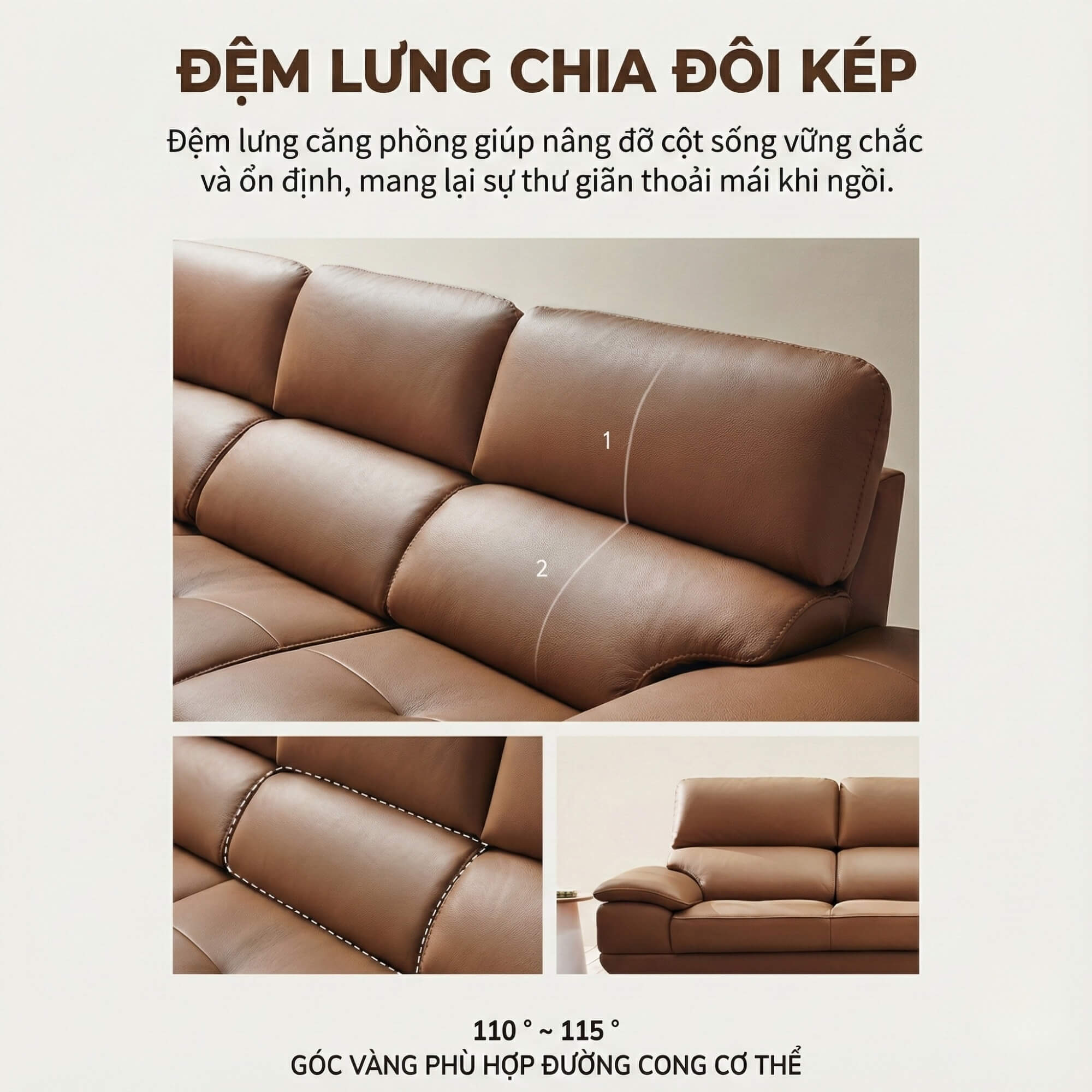Sofa ELIOTT - Sofa Da Tối Giản Cho Phòng Khách Trẻ Trung 