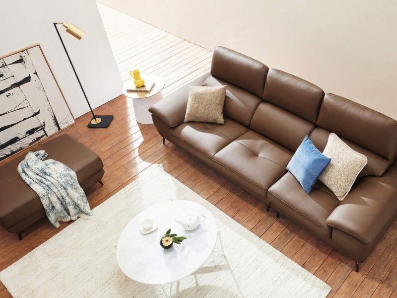 Sofa ELIOTT - Sofa Da Tối Giản Cho Phòng Khách Trẻ Trung