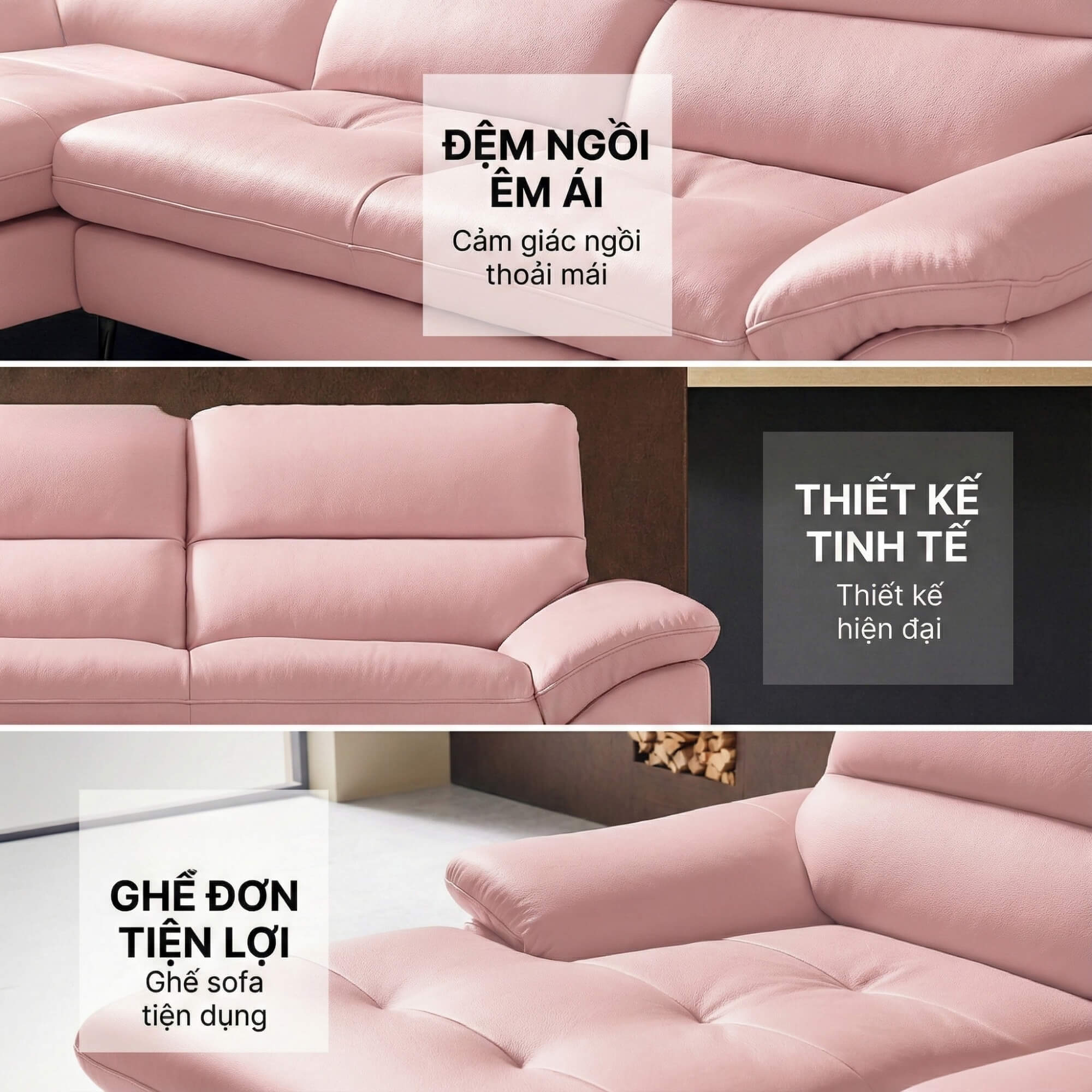 Sofa ESTEL – Sofa Góc Bọc Da Cao Cấp Hiện Đại Và Êm Ái
