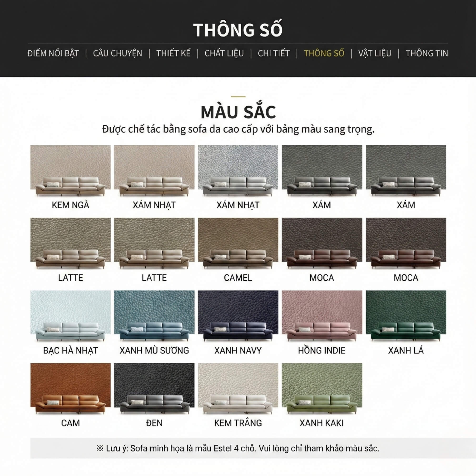 Sofa ESTEL – Sofa Góc Bọc Da Cao Cấp Hiện Đại Và Êm Ái