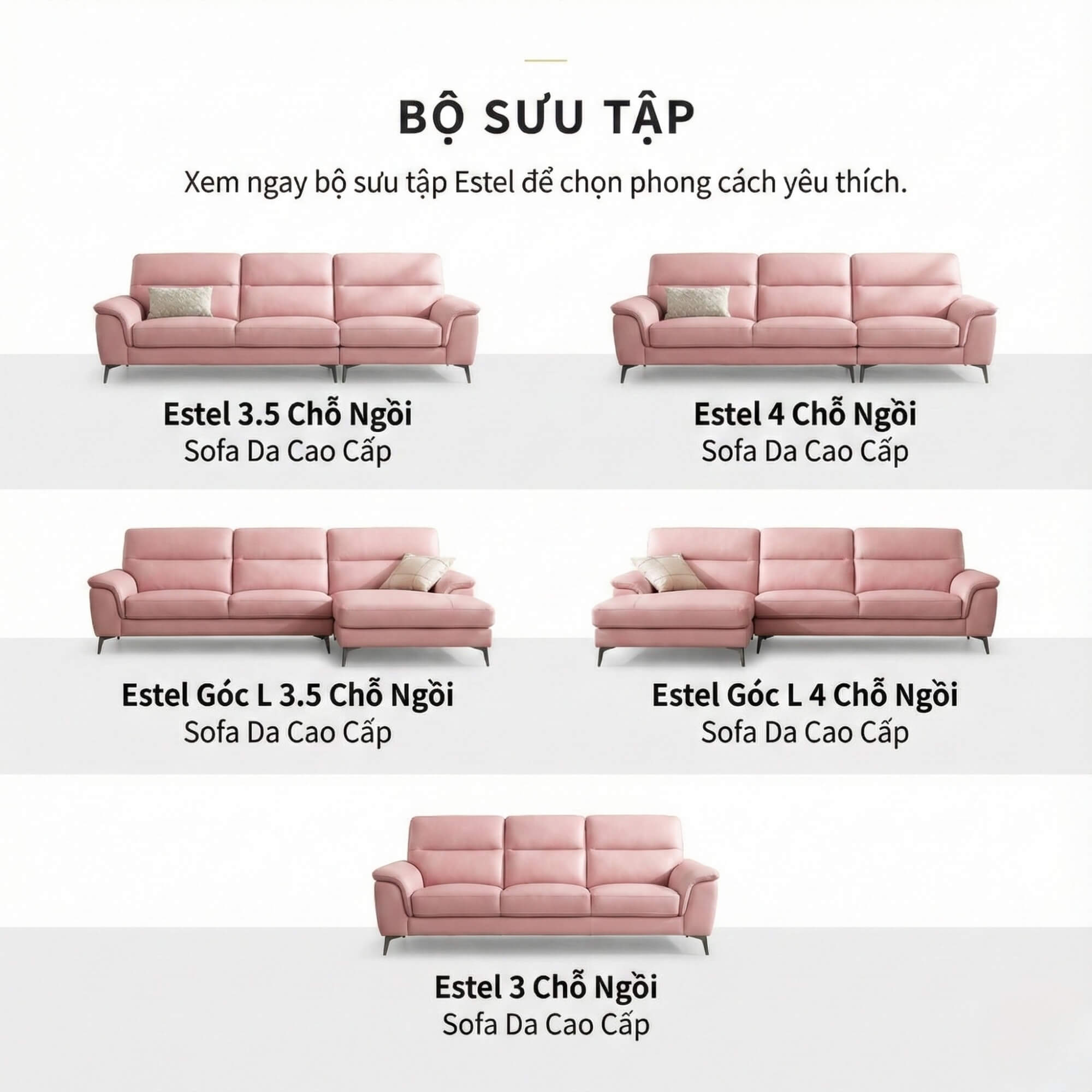Sofa ESTEL – Sofa Góc Bọc Da Cao Cấp Hiện Đại Và Êm Ái