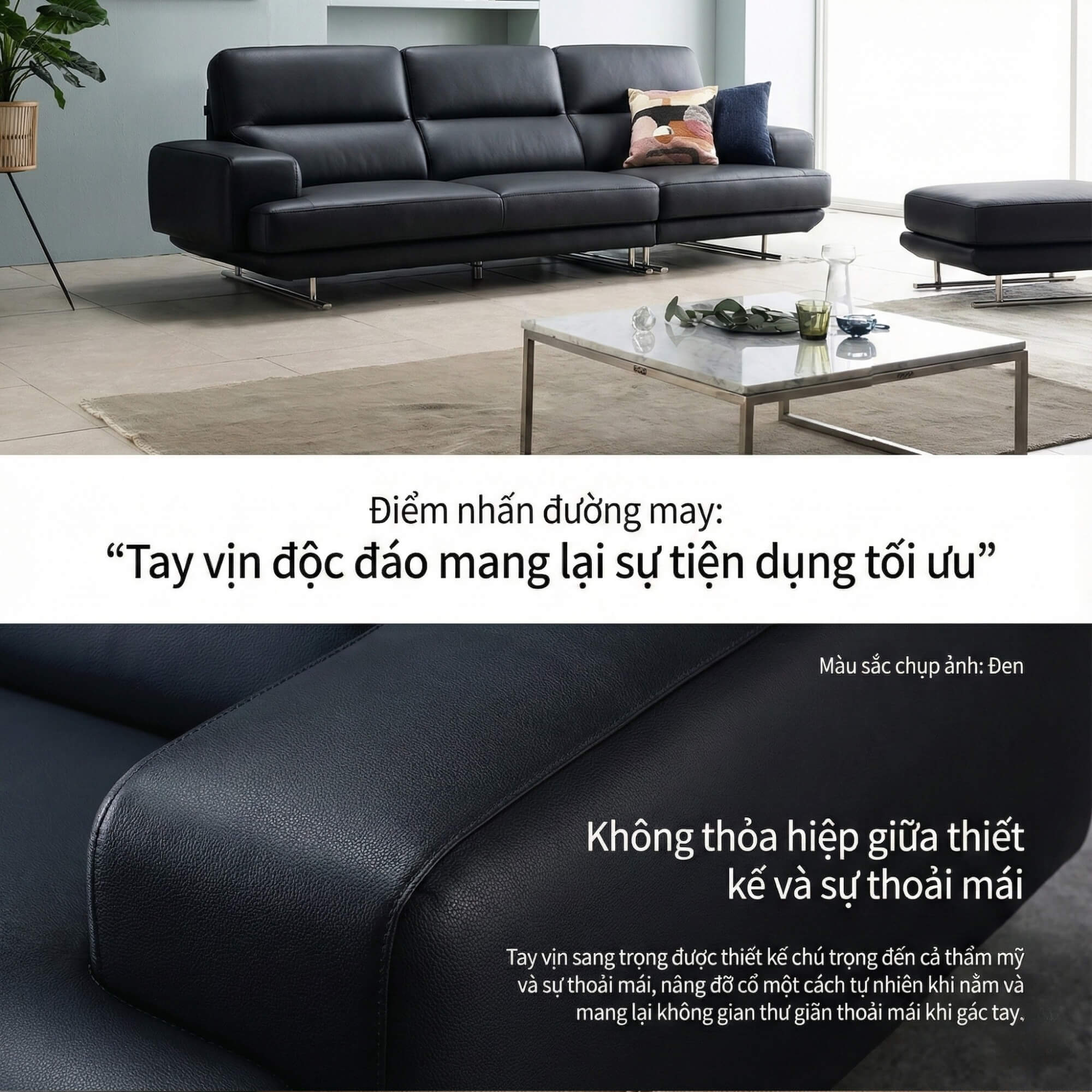 Sofa ETHEREAL - Sofa Băng Bọc Da Thiết kế Mạnh Mẽ, Sang Trọng