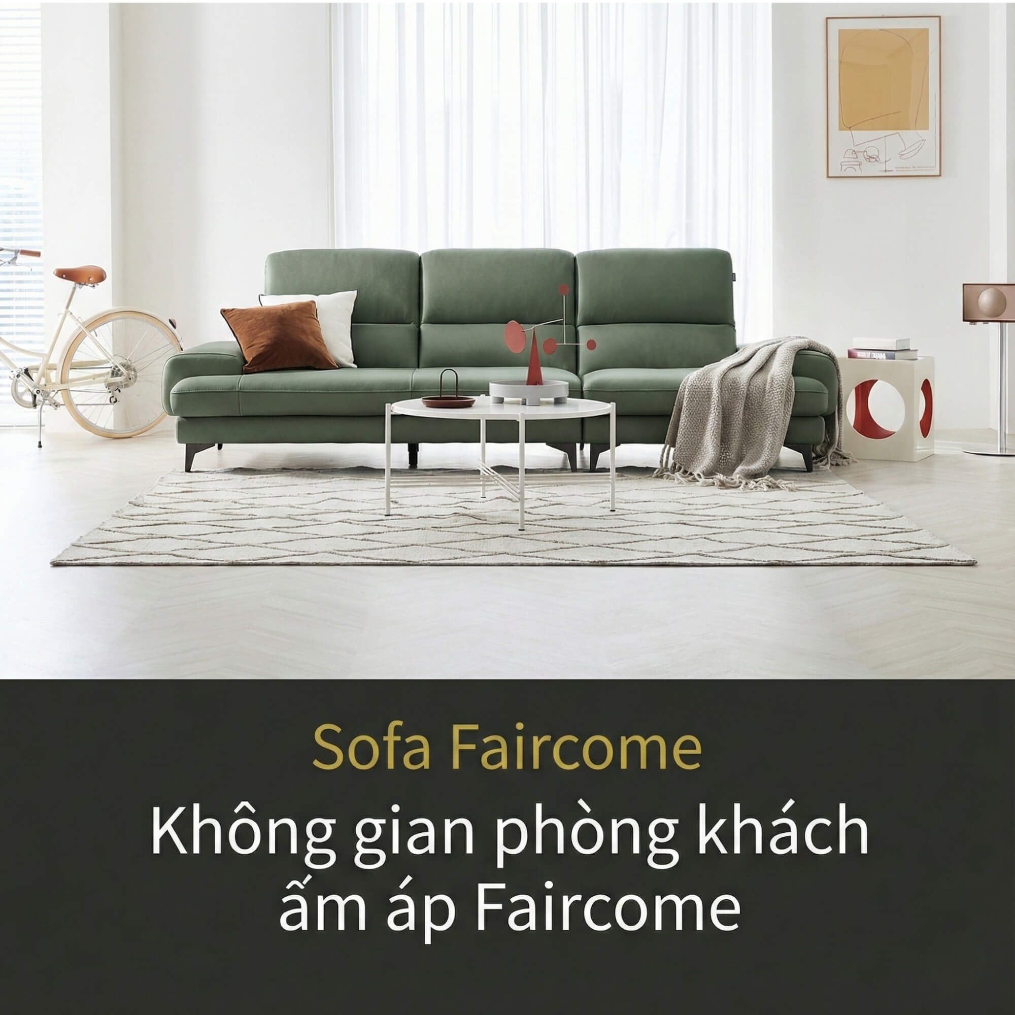 Sofa FAIRCOME - Sofa Băng Bọc Da Êm Ái Đem Đến Thoải Mái