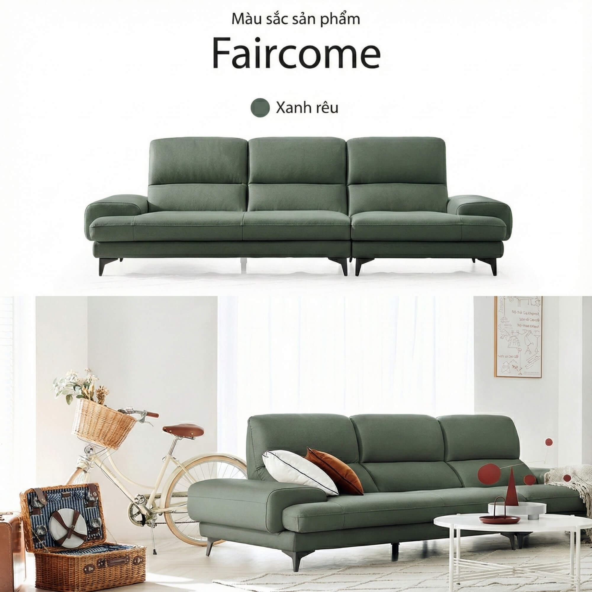 Sofa FAIRCOME - Sofa Băng Bọc Da Êm Ái Đem Đến Thoải Mái