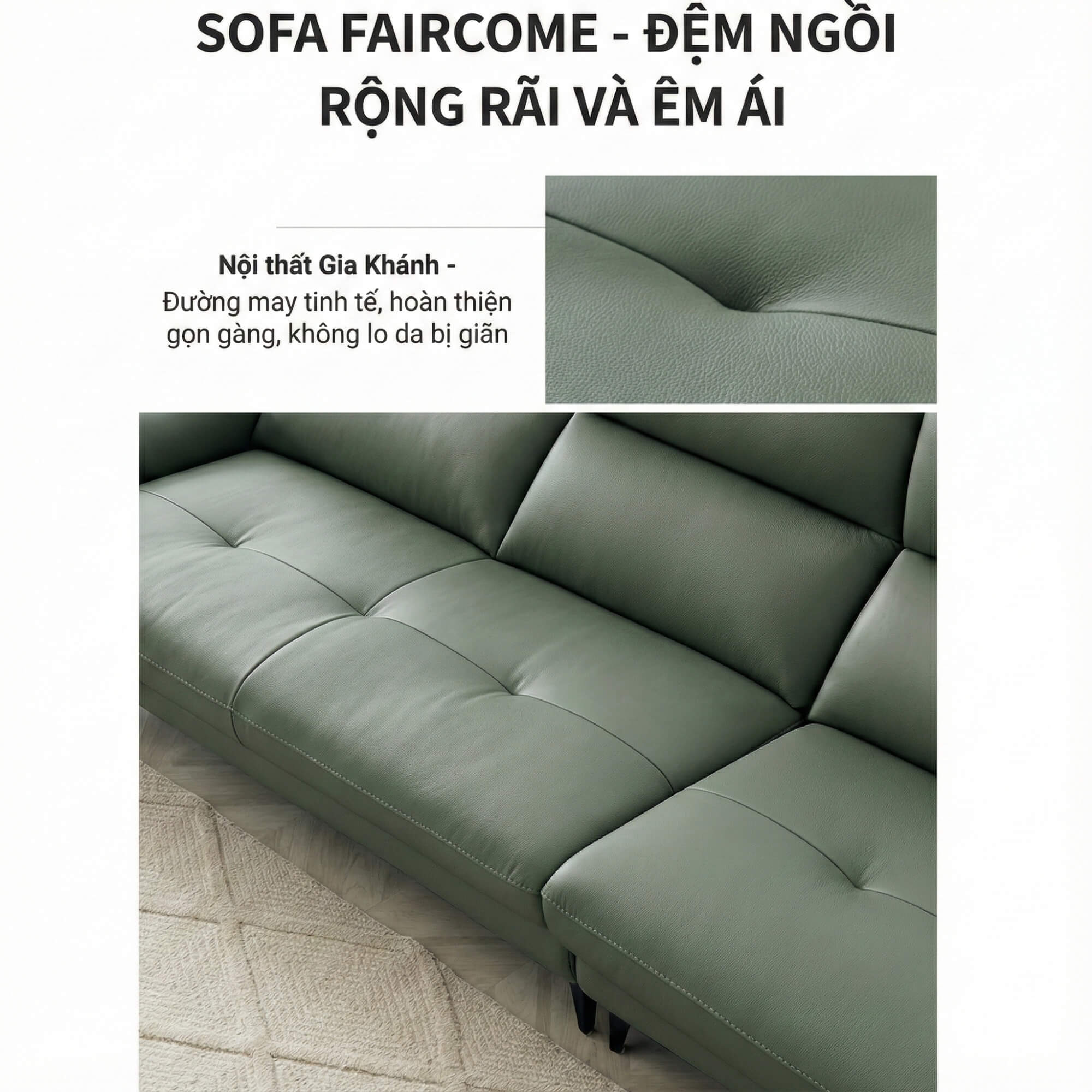 Sofa FAIRCOME - Sofa Băng Bọc Da Êm Ái Đem Đến Thoải Mái