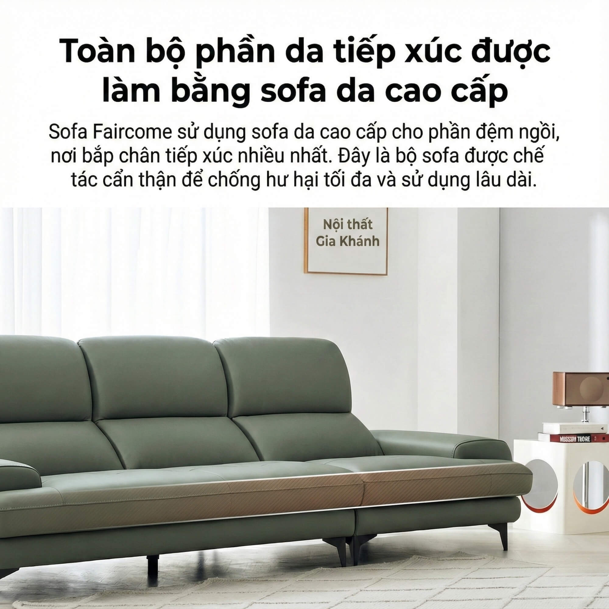 Sofa FAIRCOME - Sofa Băng Bọc Da Êm Ái Đem Đến Thoải Mái