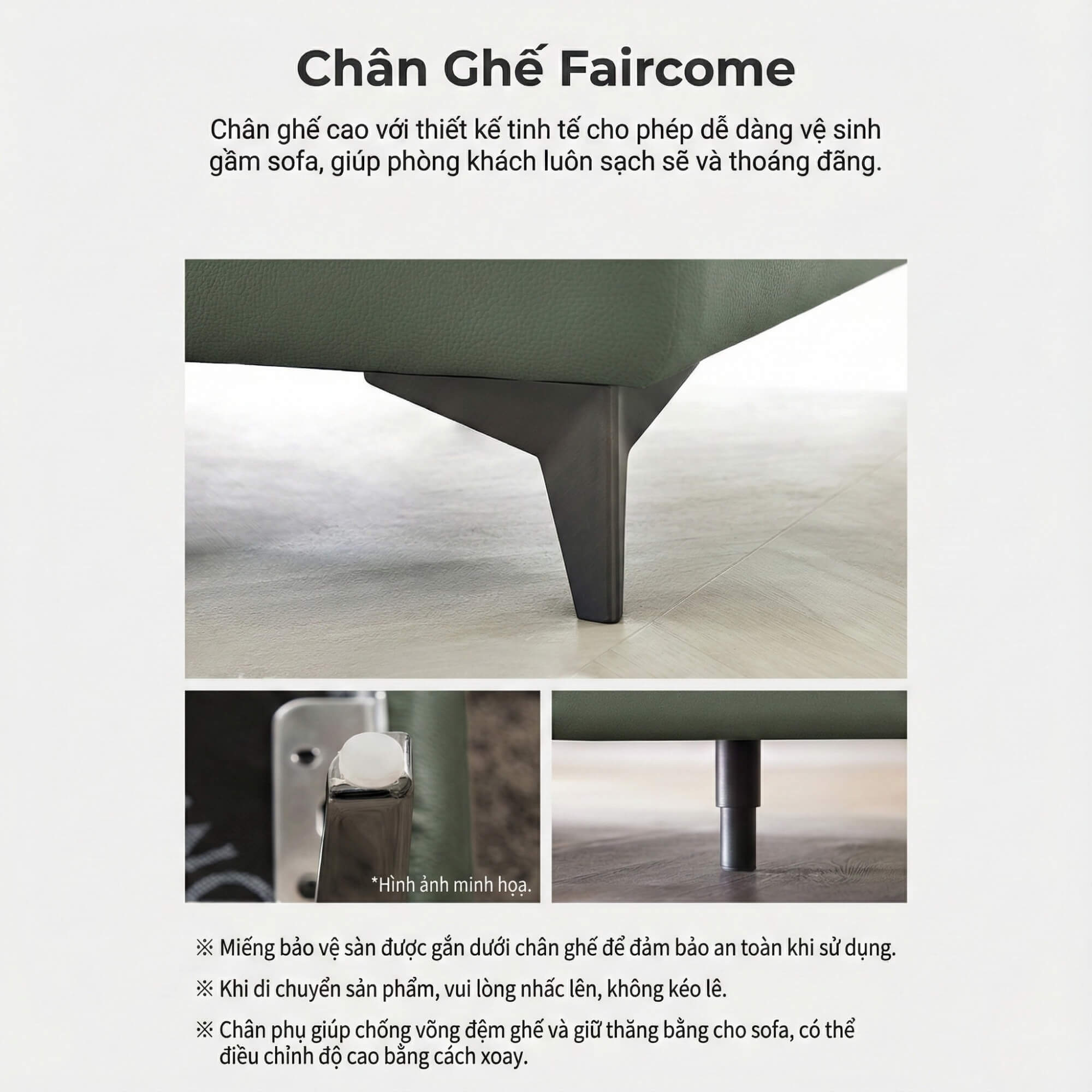 Sofa FAIRCOME - Sofa Băng Bọc Da Êm Ái Đem Đến Thoải Mái