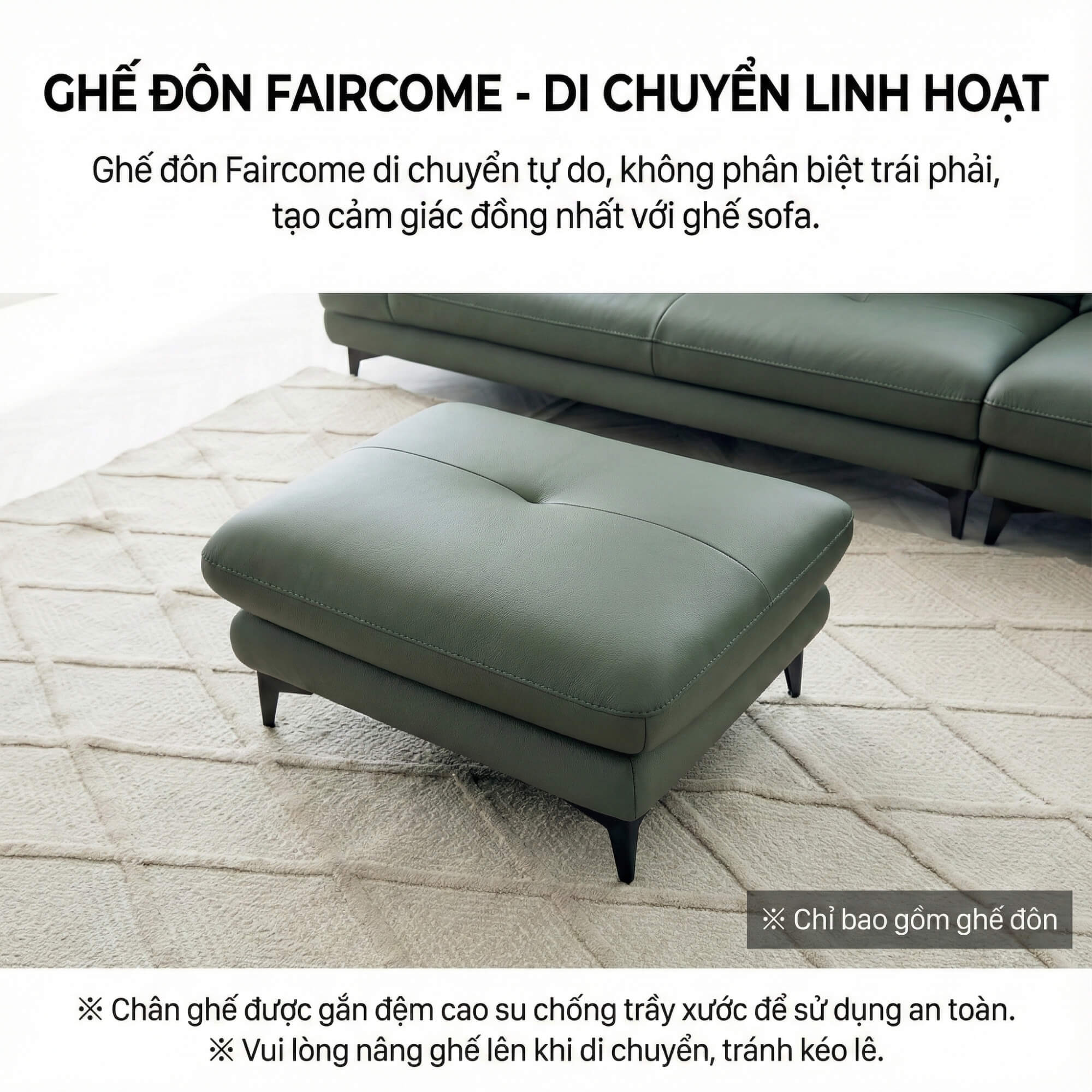 Sofa FAIRCOME - Sofa Băng Bọc Da Êm Ái Đem Đến Thoải Mái
