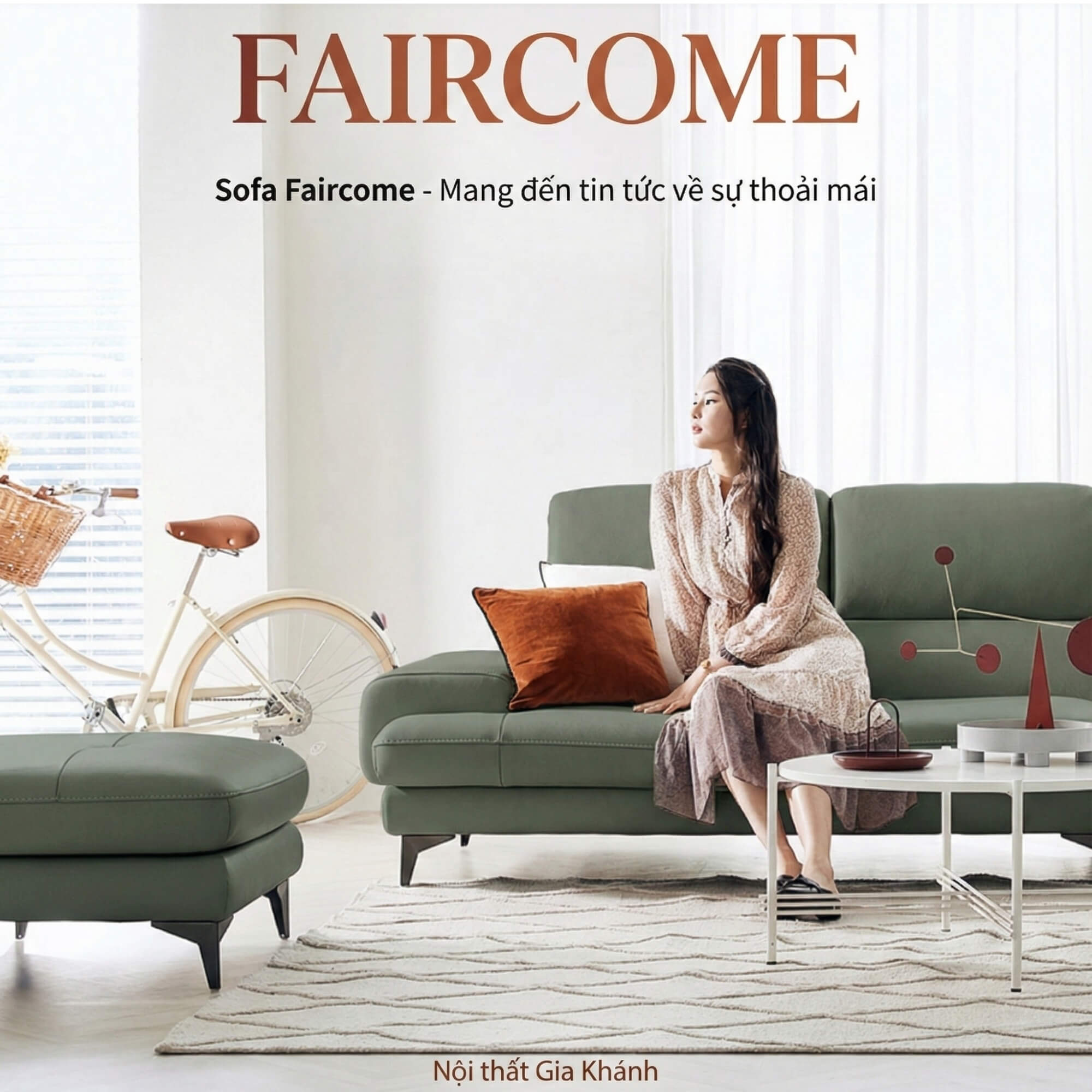 Sofa FAIRCOME - Sofa Băng Bọc Da Êm Ái Đem Đến Thoải Mái