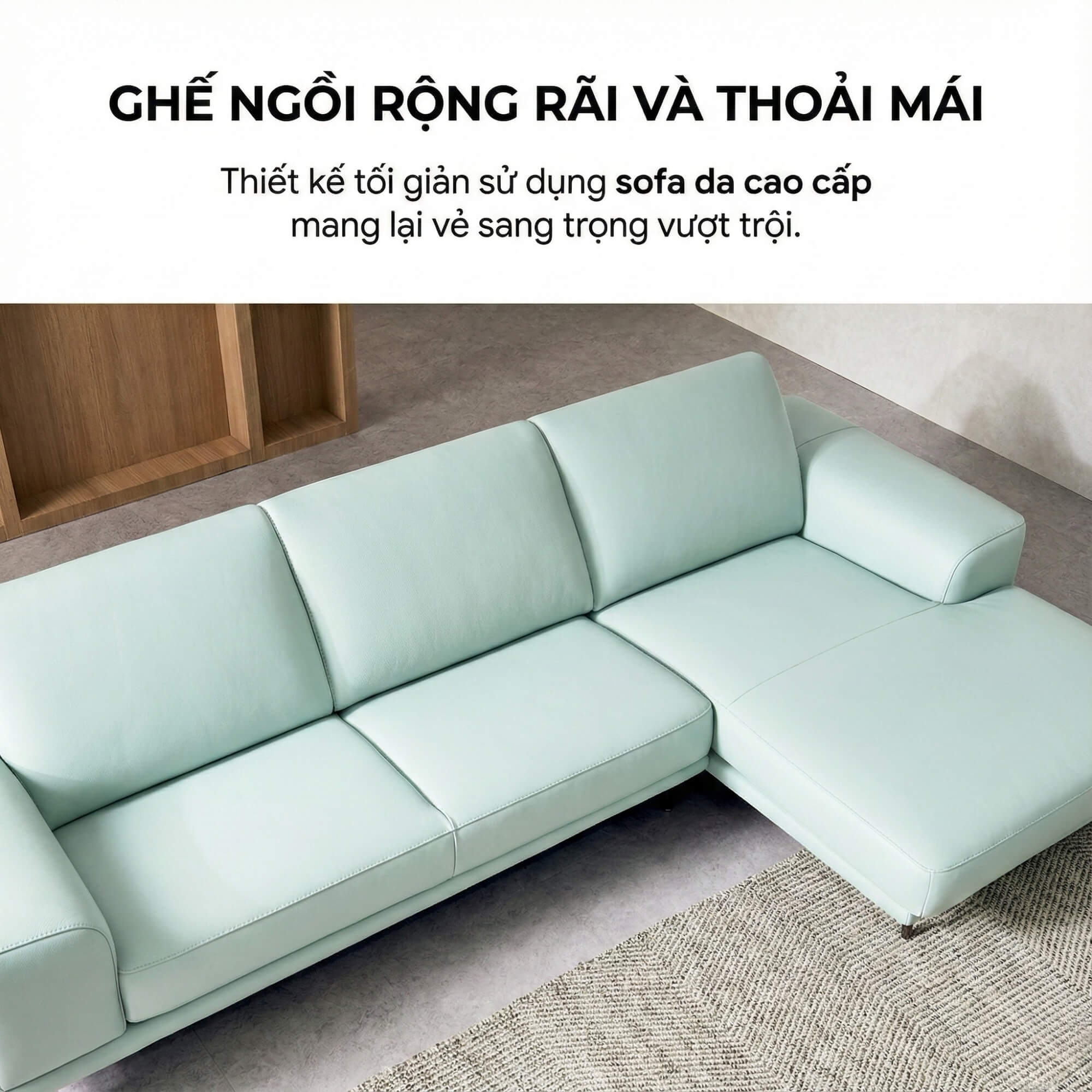 Sofa FINIAL - Sofa Bọc Da Lệch Góc Kiểu Dáng Bắc Âu Trang Nhã