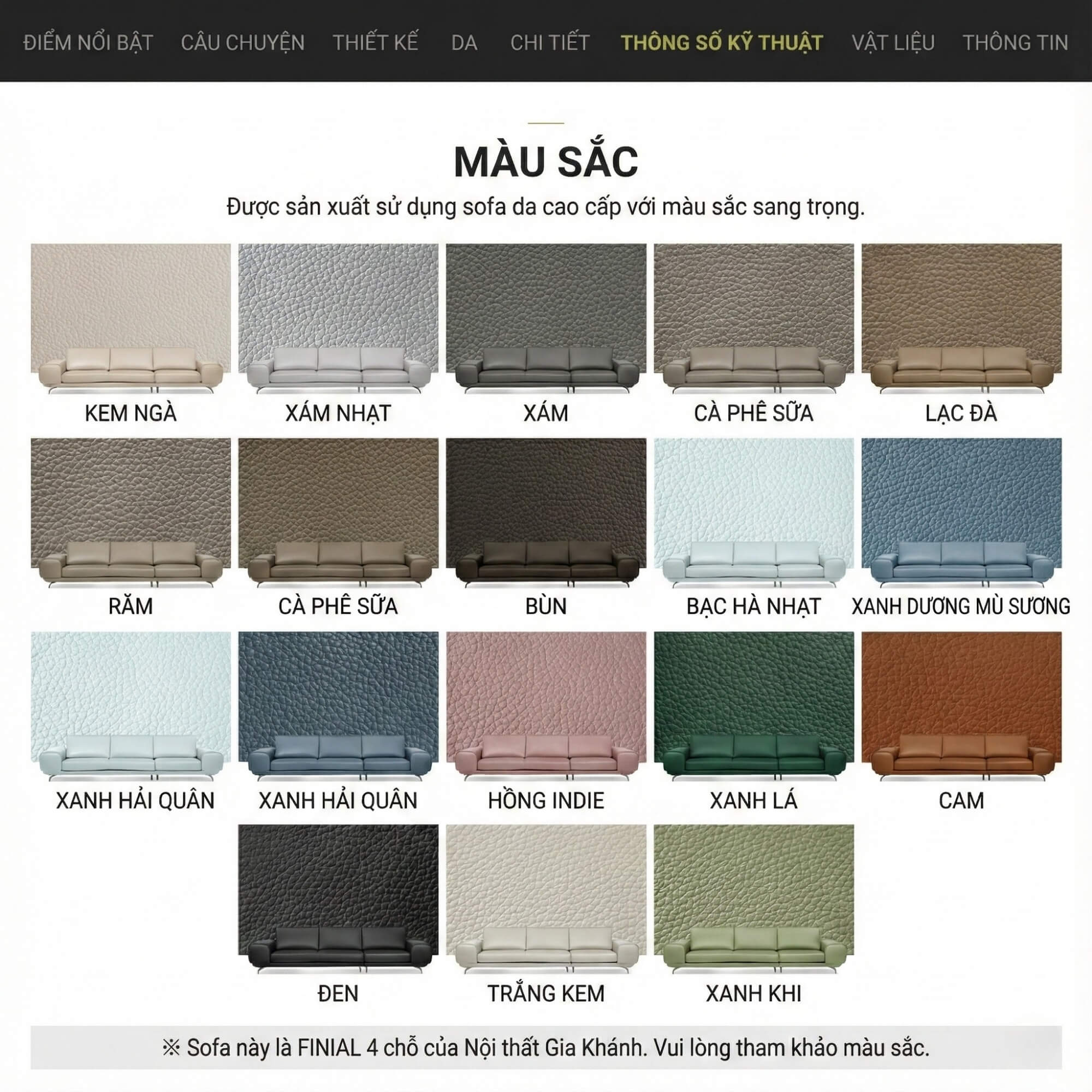 Sofa FINIAL - Sofa Bọc Da Lệch Góc Kiểu Dáng Bắc Âu Trang Nhã