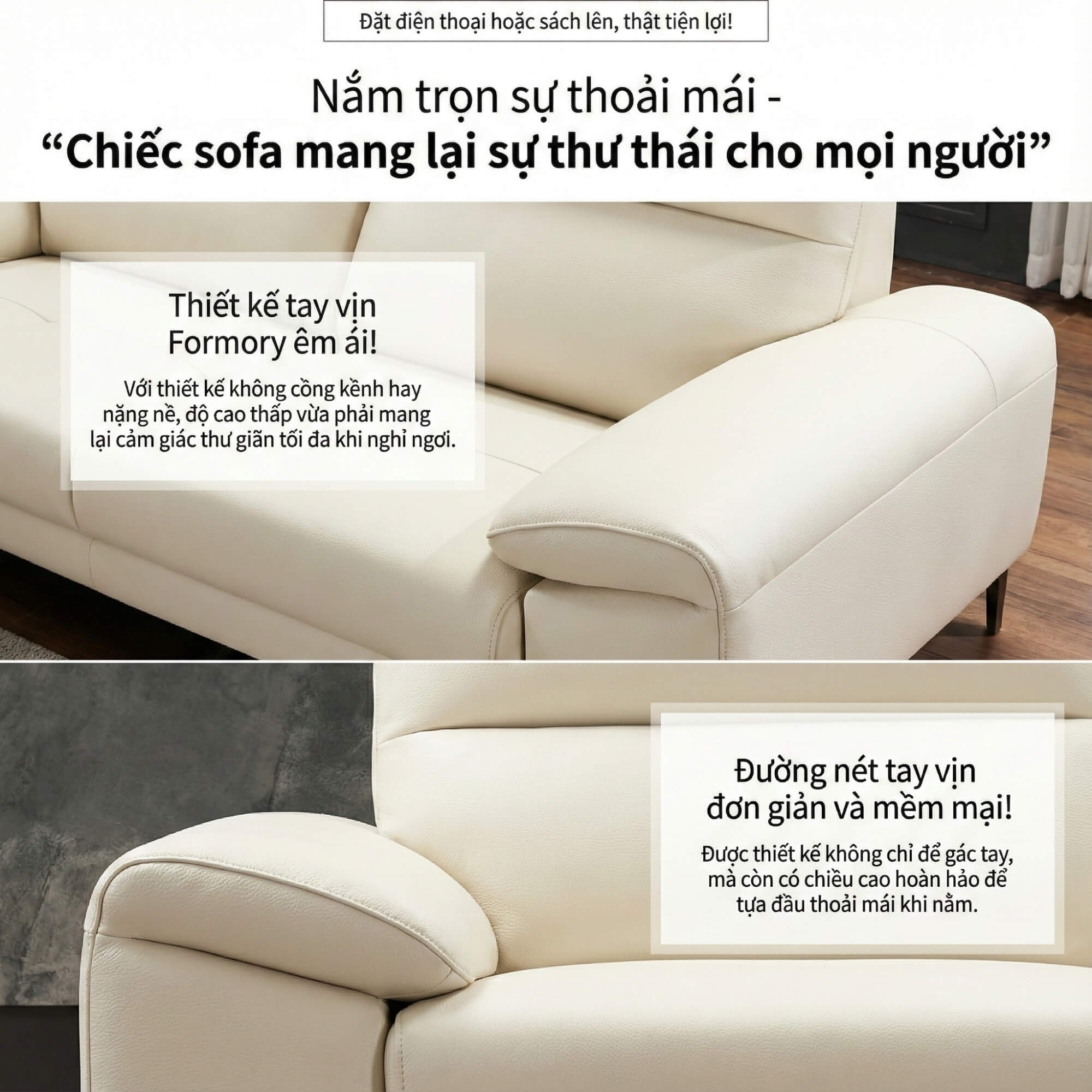 Sofa FORMORY - Sofa Da Dáng Văng Thư Giãn Cho Phòng Khách