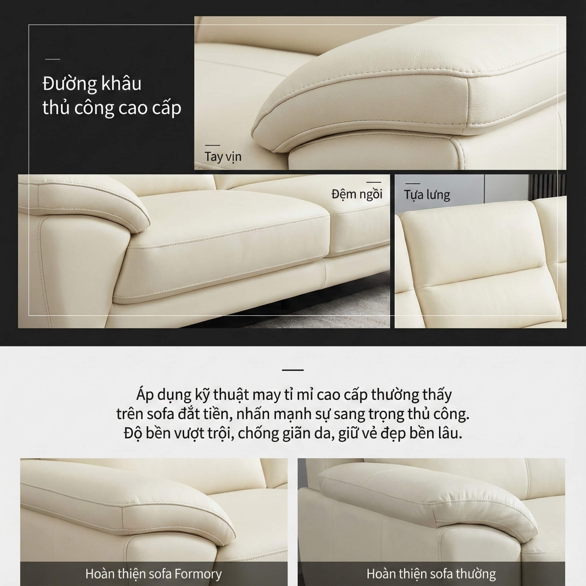 Sofa FORMORY - Sofa Da Dáng Văng Thư Giãn Cho Phòng Khách