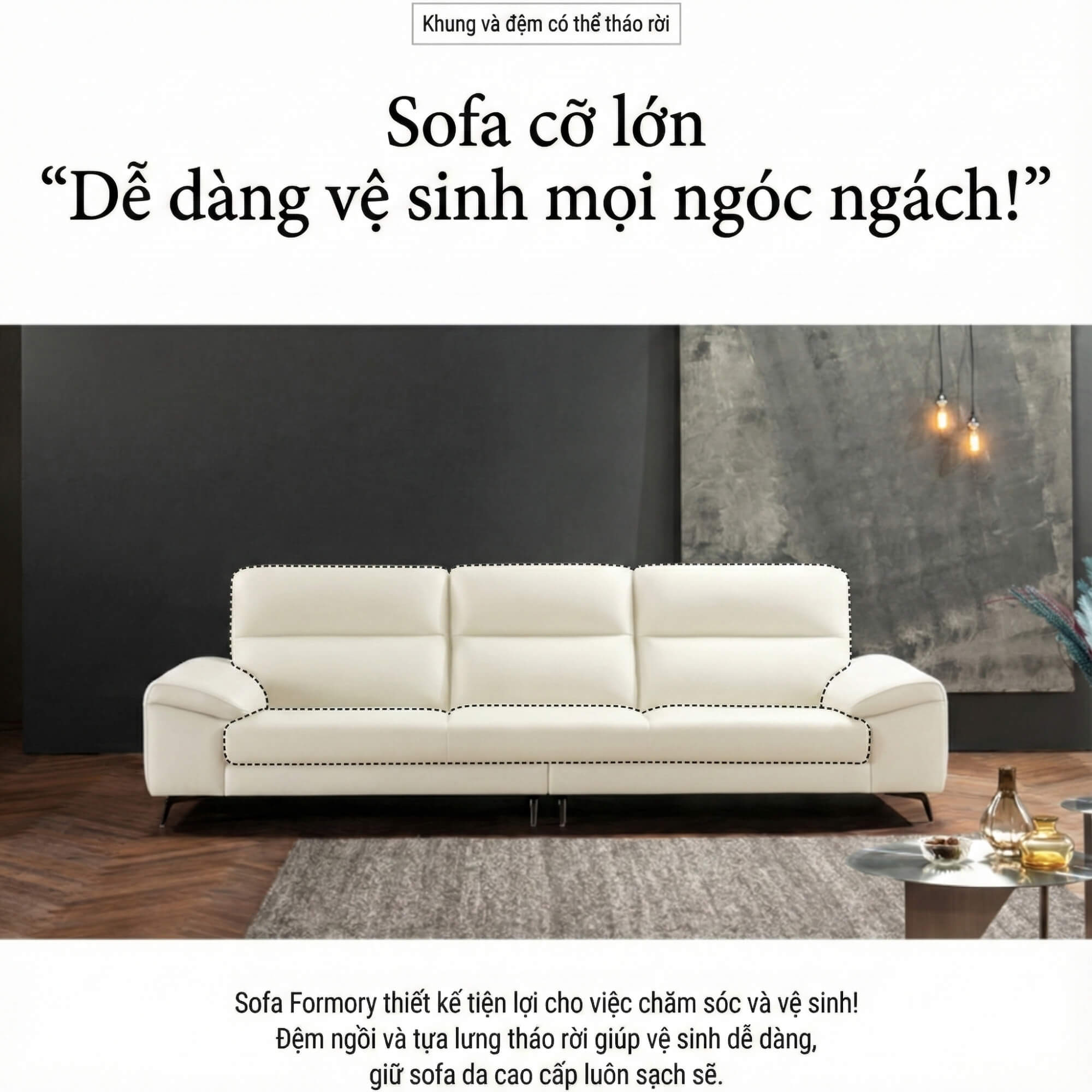 Sofa FORMORY - Sofa Da Dáng Văng Thư Giãn Cho Phòng Khách