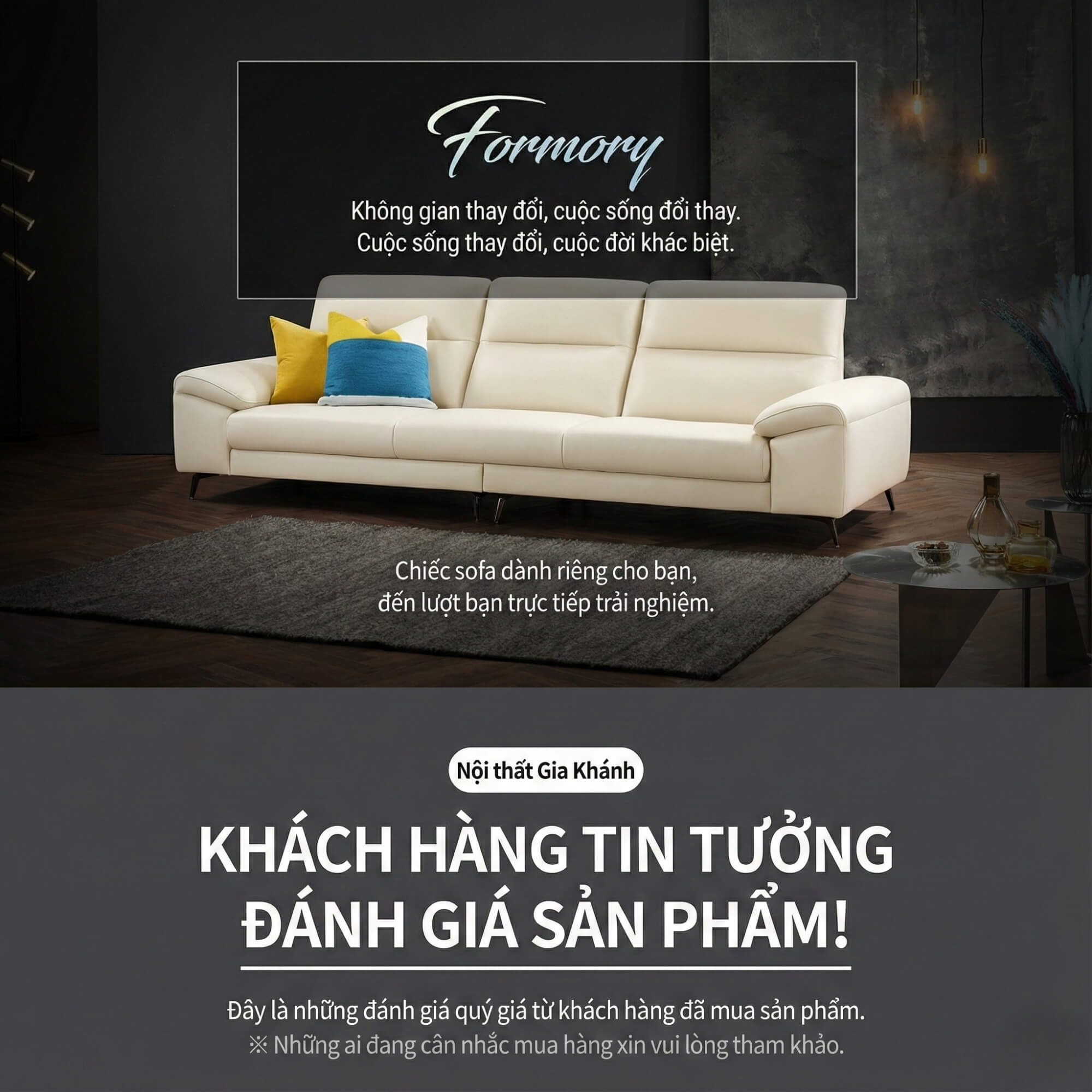 Sofa FORMORY - Sofa Da Dáng Văng Thư Giãn Cho Phòng Khách