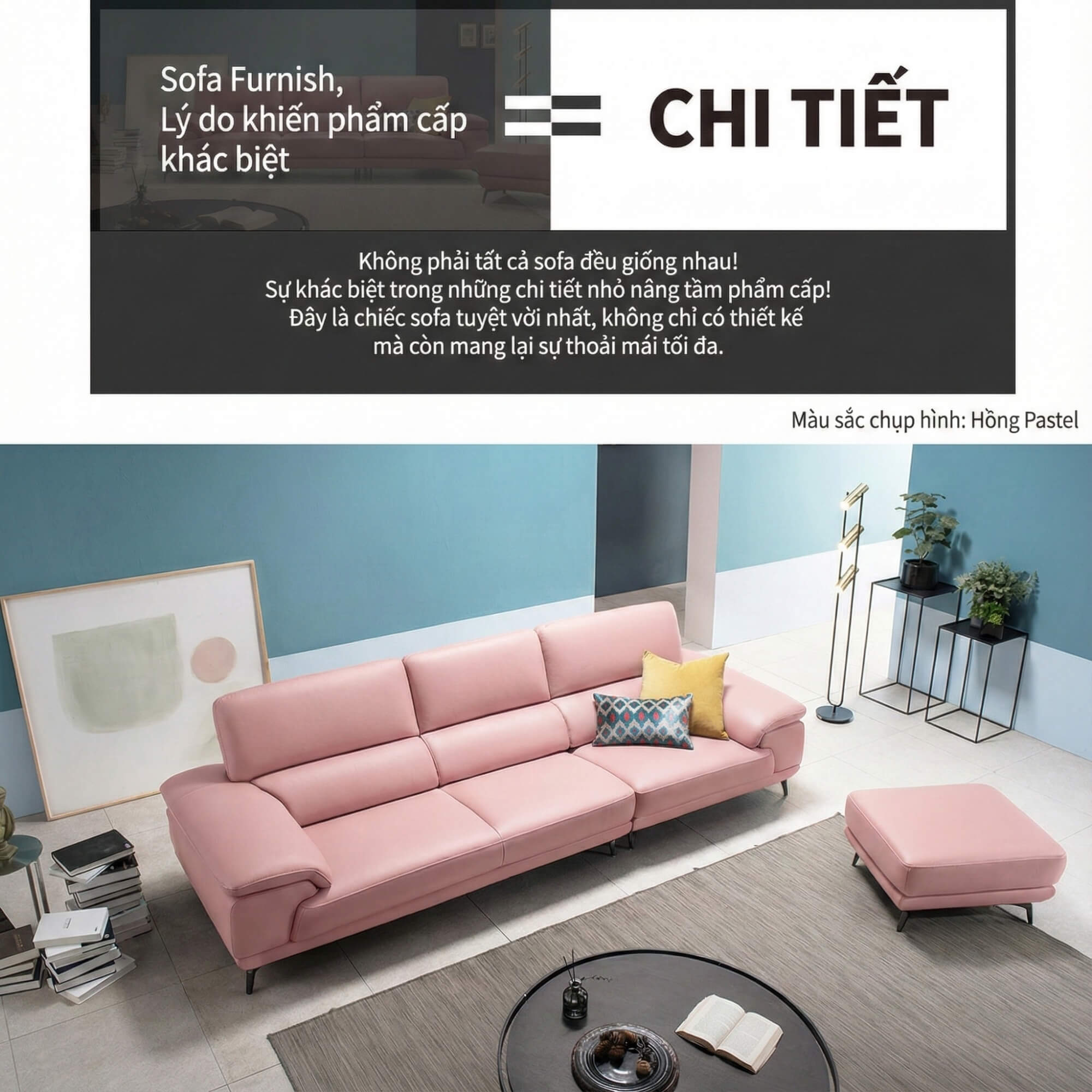 Sofa FURNISH - Sofa Băng Bọc Da Thiết Kế Tinh Tế Cho Phòng Khách Tối Giản