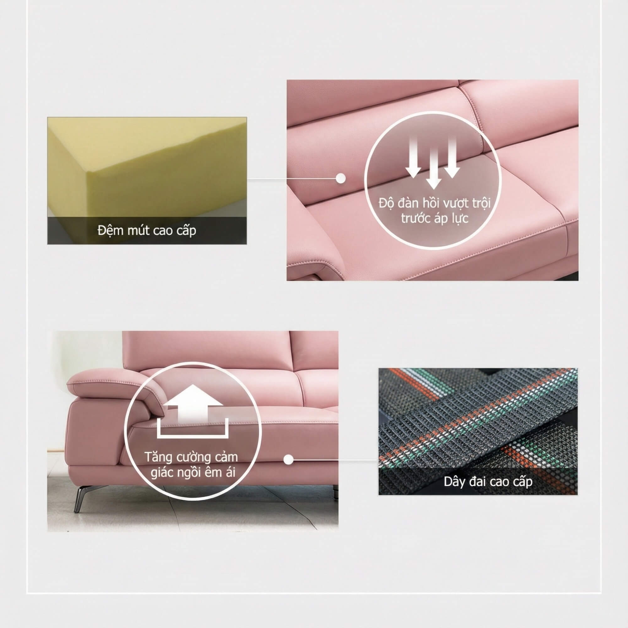 Sofa FURNISH - Sofa Băng Bọc Da Thiết Kế Tinh Tế Cho Phòng Khách Tối Giản