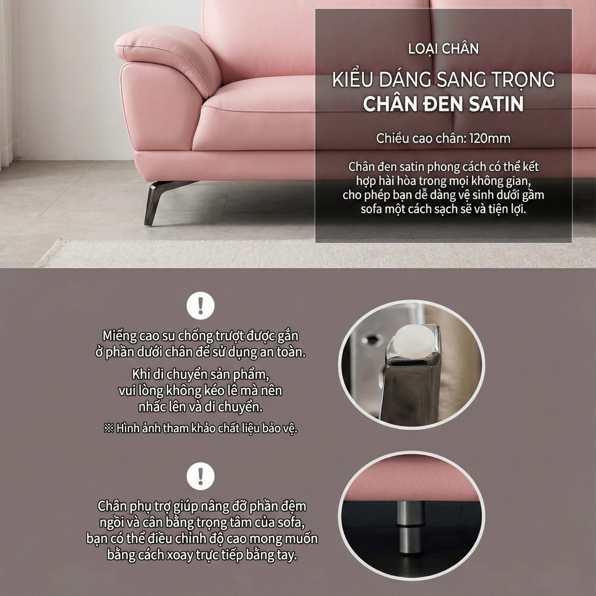 Sofa FURNISH - Sofa Băng Bọc Da Thiết Kế Tinh Tế Cho Phòng Khách Tối Giản