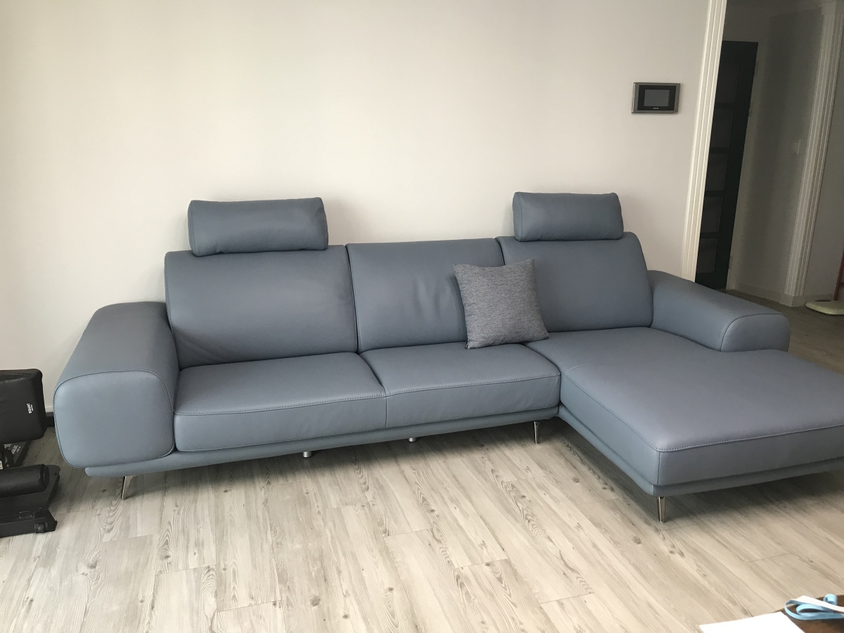 Sofa FINIAL - Sofa Bọc Da Lệch Góc Kiểu Dáng Bắc Âu Trang Nhã