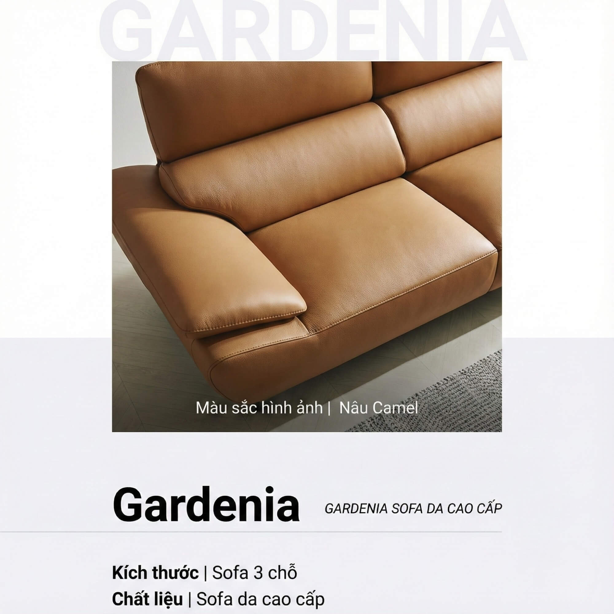 Sofa GARDENIA - Sofa Băng 2 Chỗ Nhỏ Gọn Cho Phòng Khách Mini 