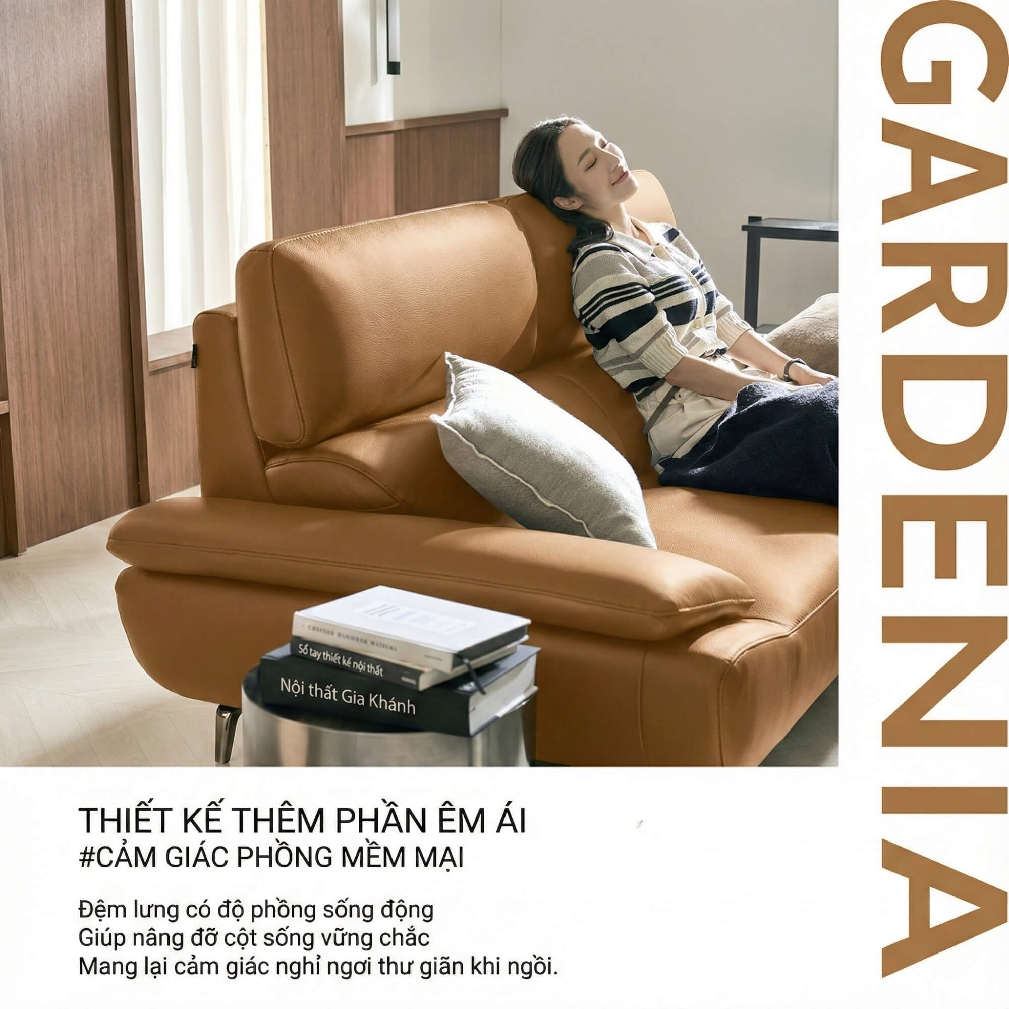 Sofa GARDENIA - Sofa Băng 2 Chỗ Nhỏ Gọn Cho Phòng Khách Mini 