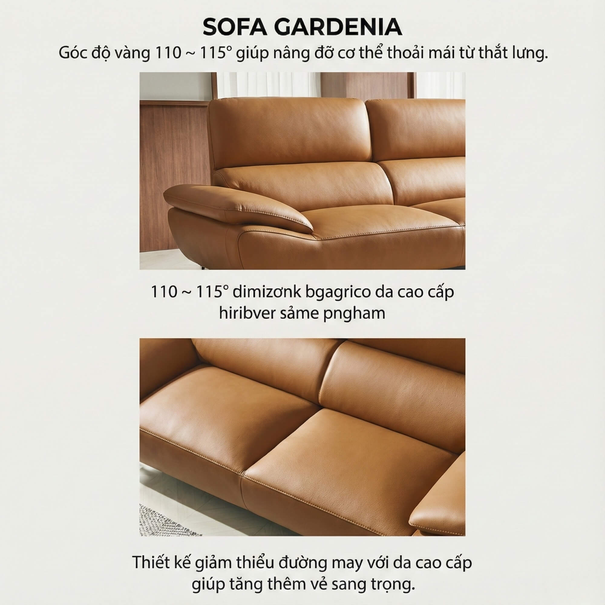 Sofa GARDENIA - Sofa Băng 2 Chỗ Nhỏ Gọn Cho Phòng Khách Mini 