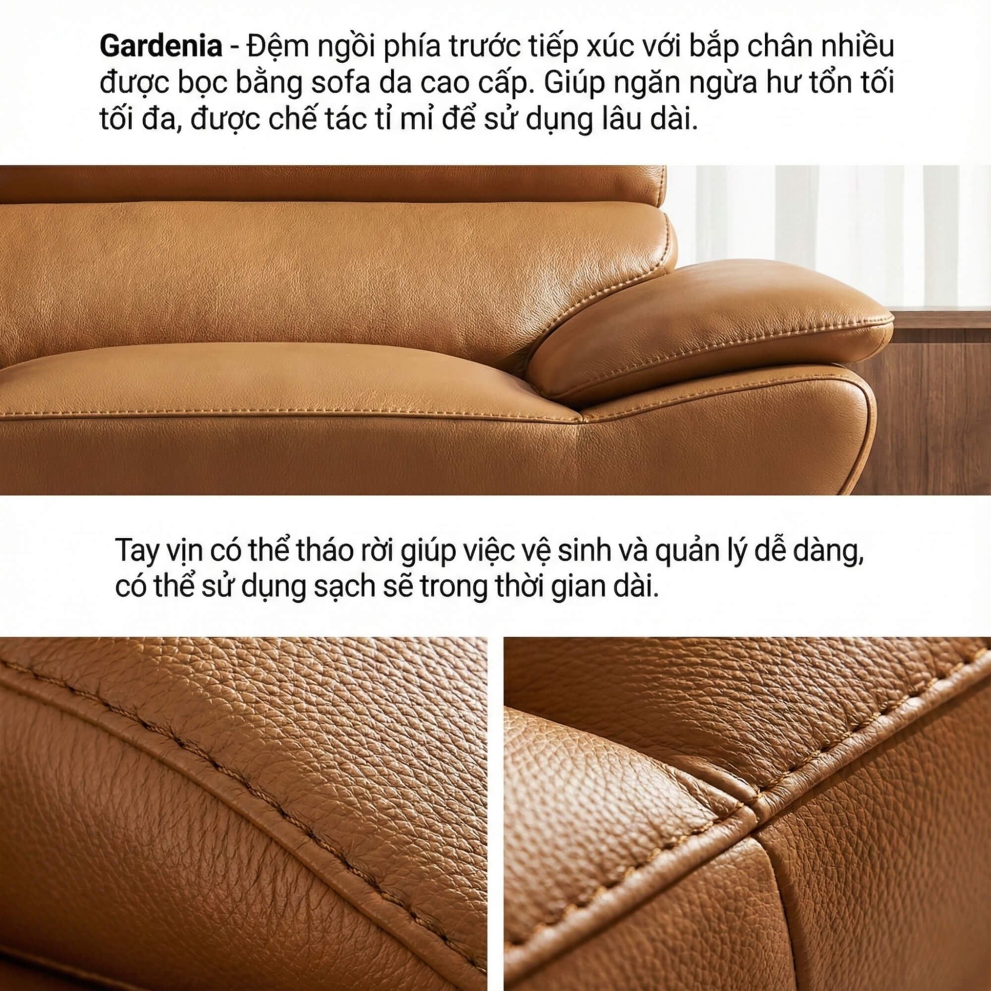 Sofa GARDENIA - Sofa Băng 2 Chỗ Nhỏ Gọn Cho Phòng Khách Mini 