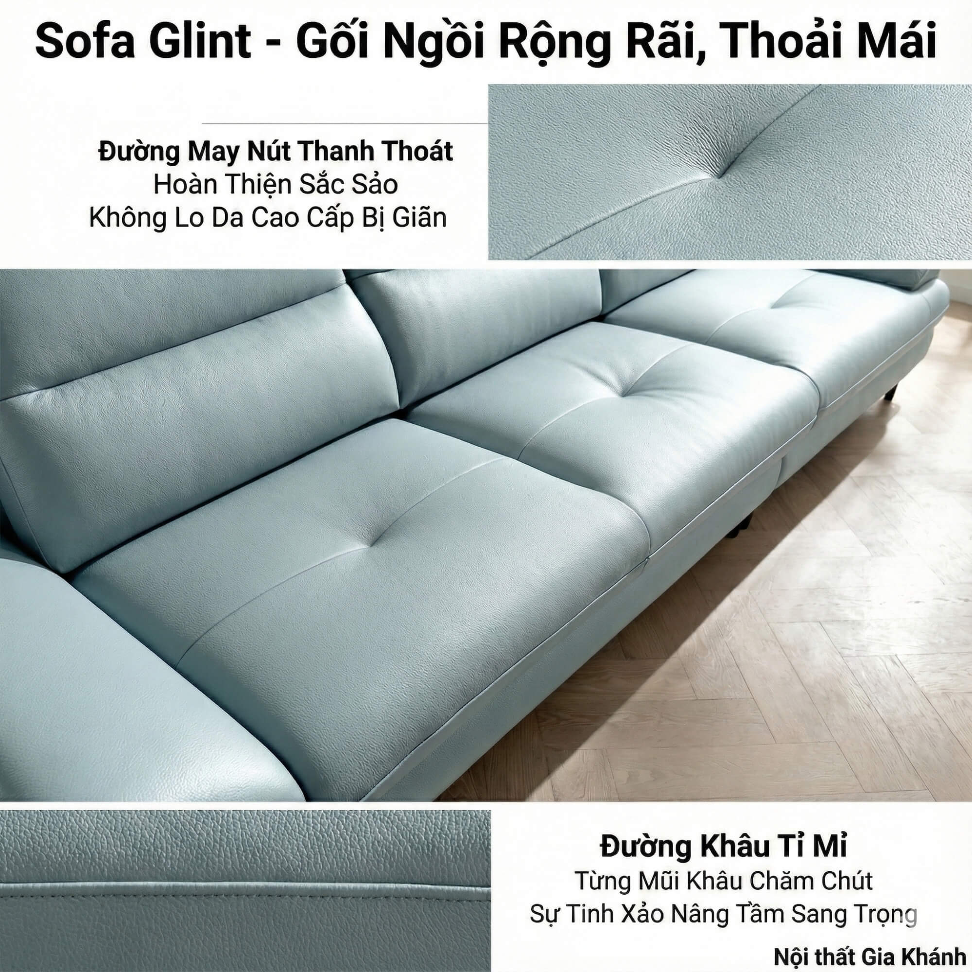 Sofa GLINT – Sofa Da Dáng Băng Hiện Đại Êm Ái Khi Thư Giãn