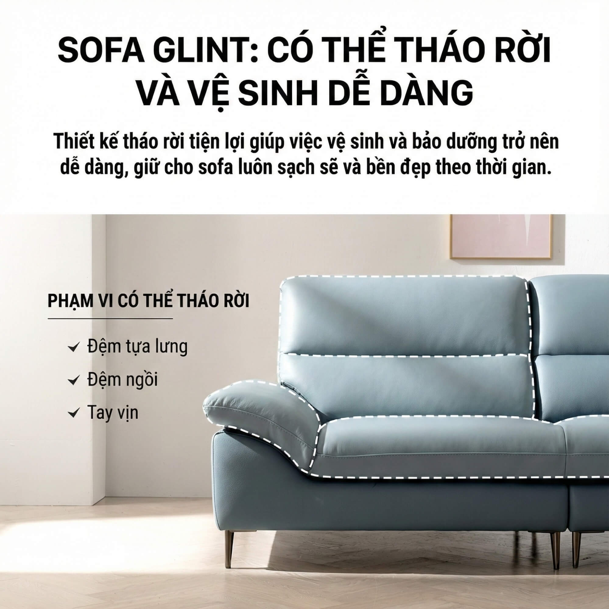 Sofa GLINT – Sofa Da Dáng Băng Hiện Đại Êm Ái Khi Thư Giãn