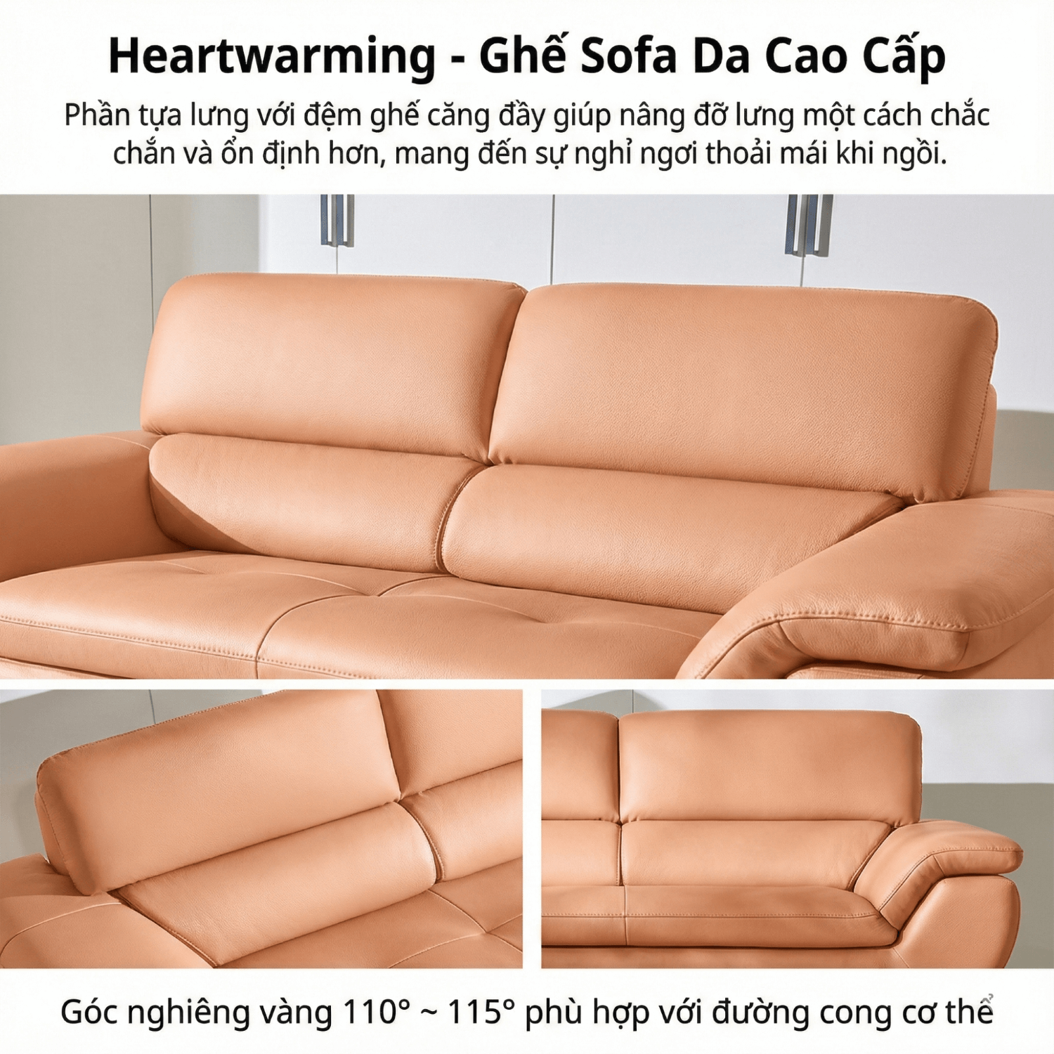 Sofa HEARTWARMING - Sofa Băng 2 Chỗ Bọc Da Ấm Áp Cho Gia Đình