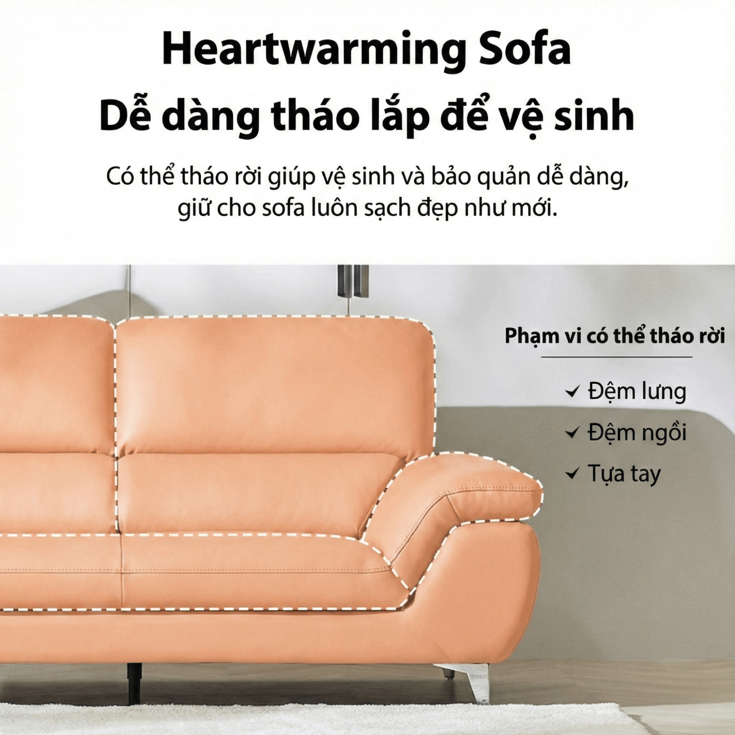 Sofa HEARTWARMING - Sofa Băng 2 Chỗ Bọc Da Ấm Áp Cho Gia Đình