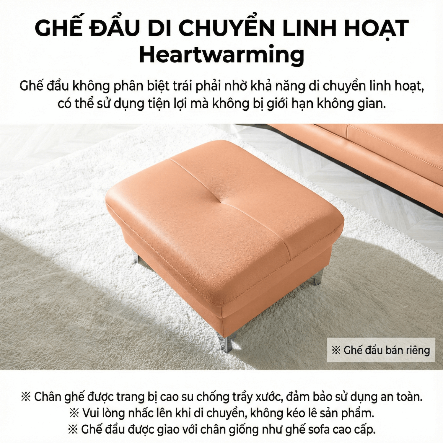 Sofa HEARTWARMING - Sofa Băng 2 Chỗ Bọc Da Ấm Áp Cho Gia Đình