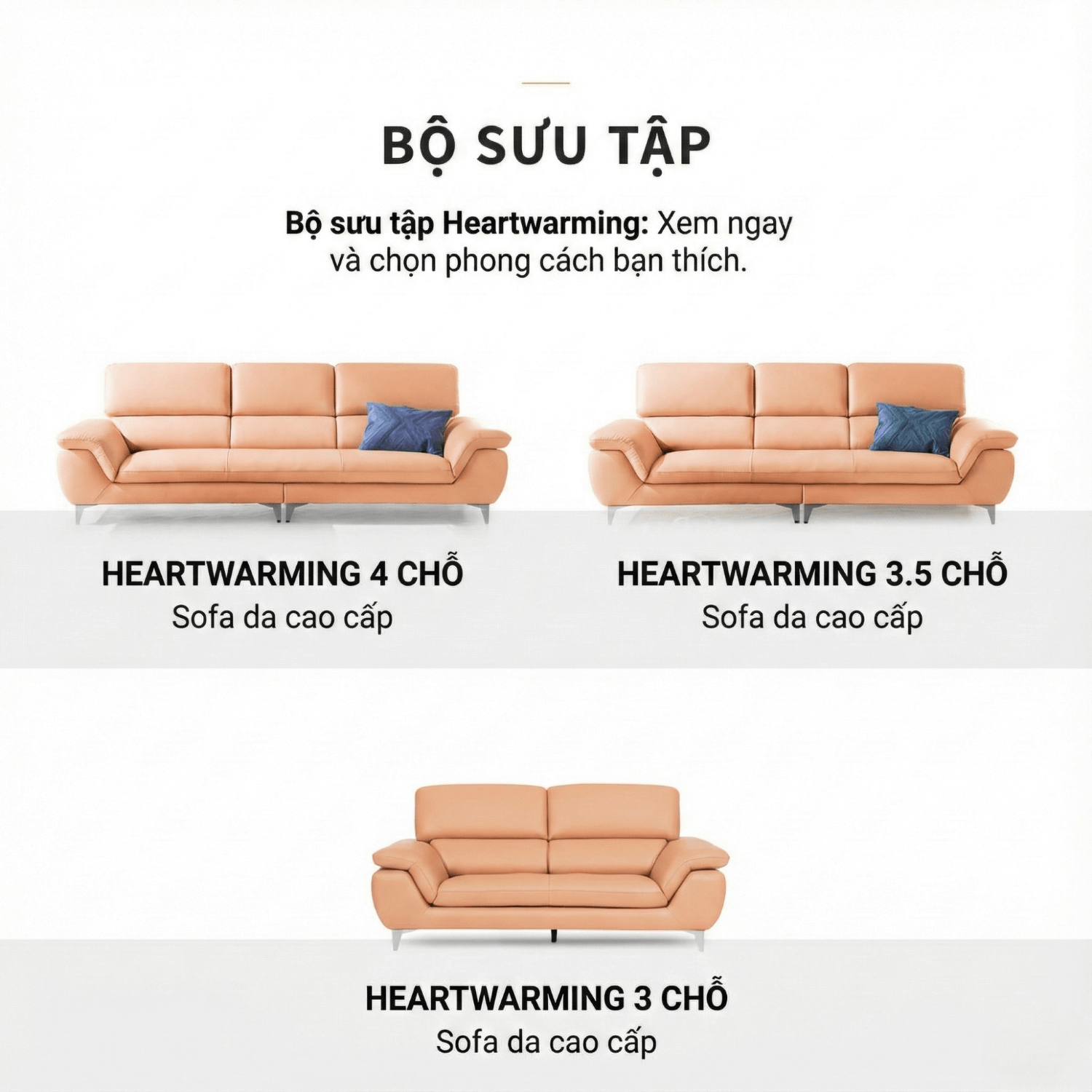 Sofa HEARTWARMING - Sofa Băng 2 Chỗ Bọc Da Ấm Áp Cho Gia Đình