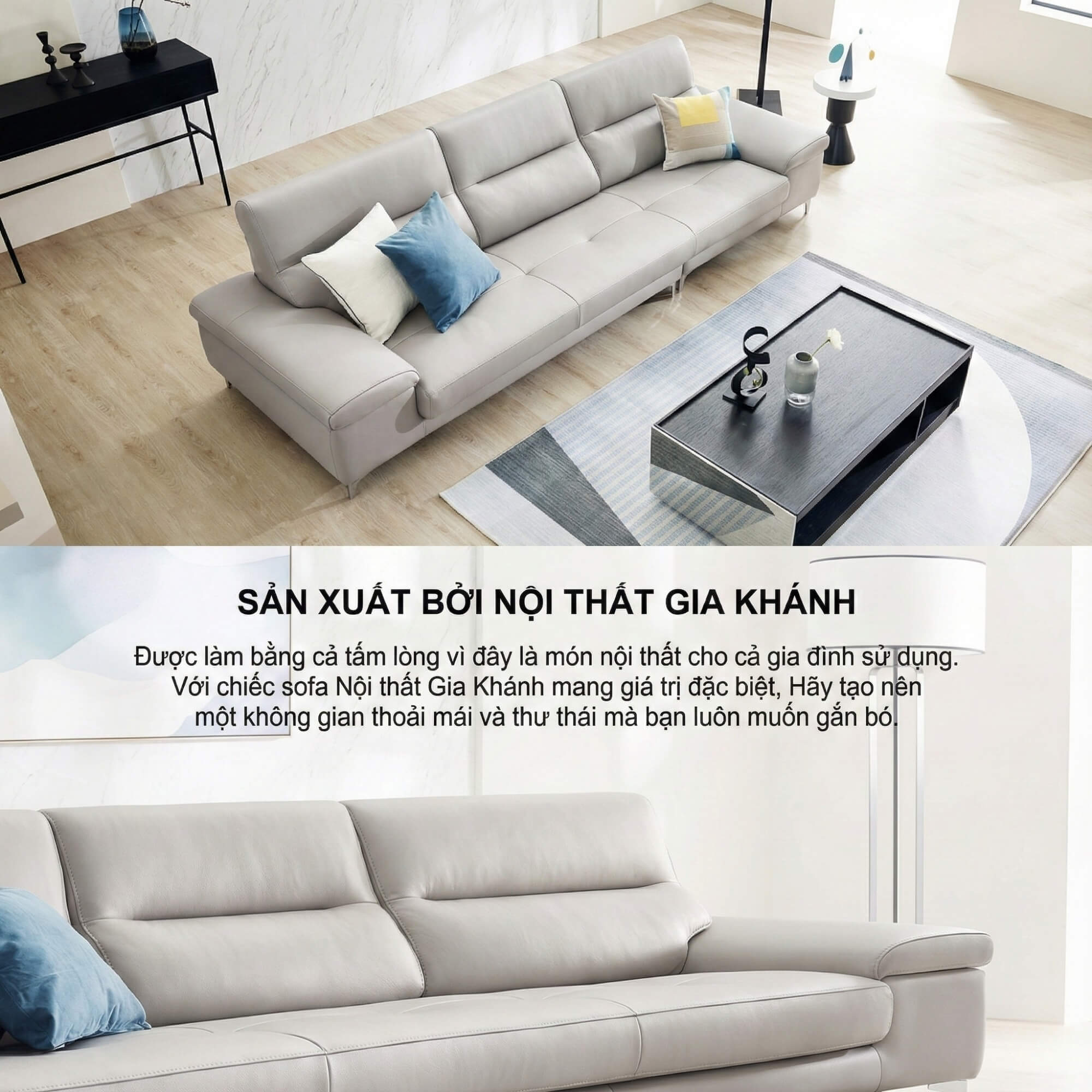 Sofa HOMYN - Sofa Băng Bắc Âu Bọc Da Cao Cấp Tối Giản