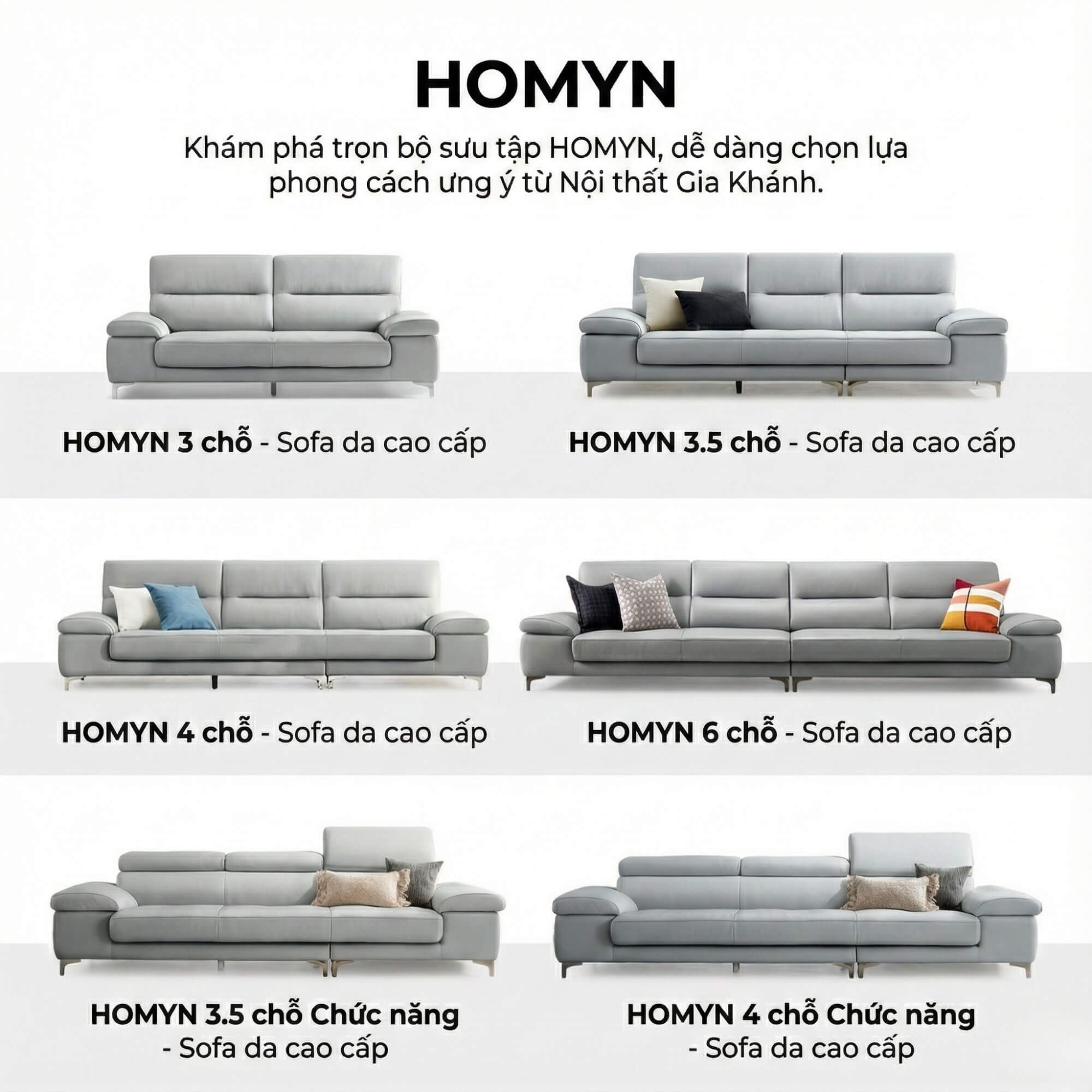 Sofa HOMYN - Sofa Băng Bắc Âu Bọc Da Cao Cấp Tối Giản