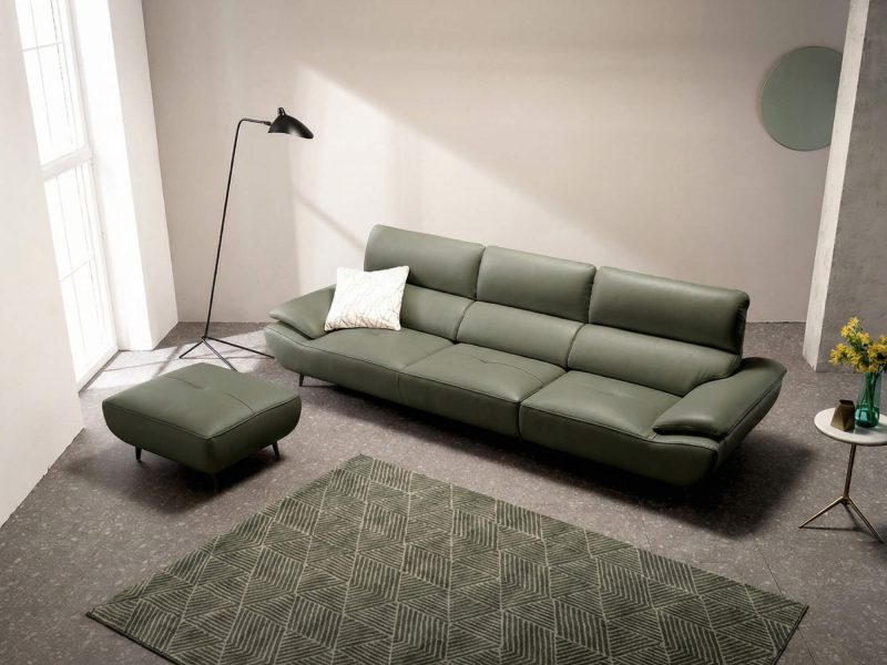 Sofa JASMINE - Sofa Da Phòng Khách Dáng Băng Dáng Thuyền Hoa Nở Rộ