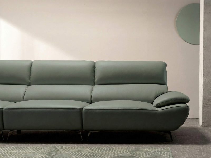 Sofa JASMINE - Sofa Da Phòng Khách Dáng Băng Dáng Thuyền Hoa Nở Rộ
