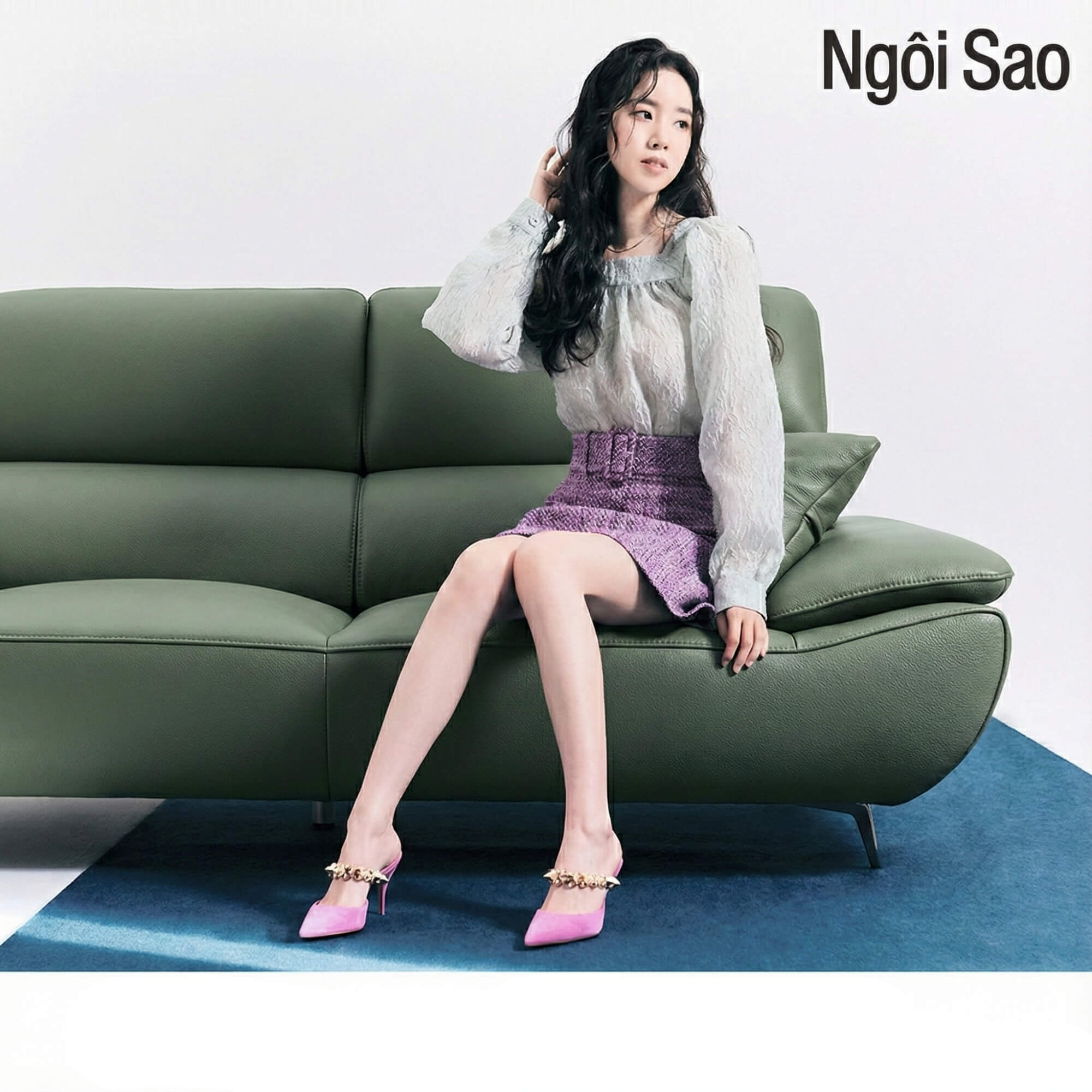 Sofa JASMINE - Sofa Da Phòng Khách Dáng Băng Dáng Thuyền Hoa Nở Rộ